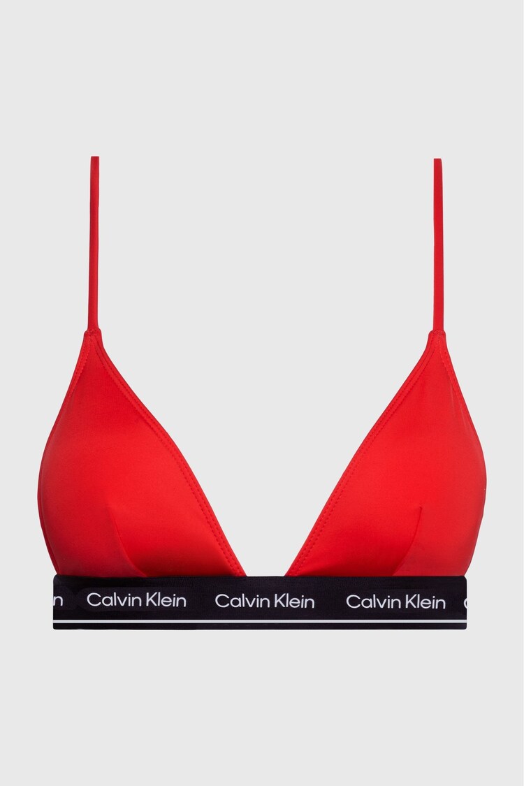 Calvin Klein Red Triangle Bikini Top - Image 1 of 1