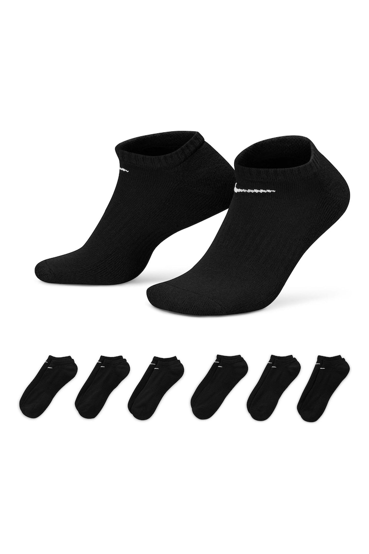 Nike Black Everyday Cushioned Training No Show Socks 6 Pack - Image 1 of 1