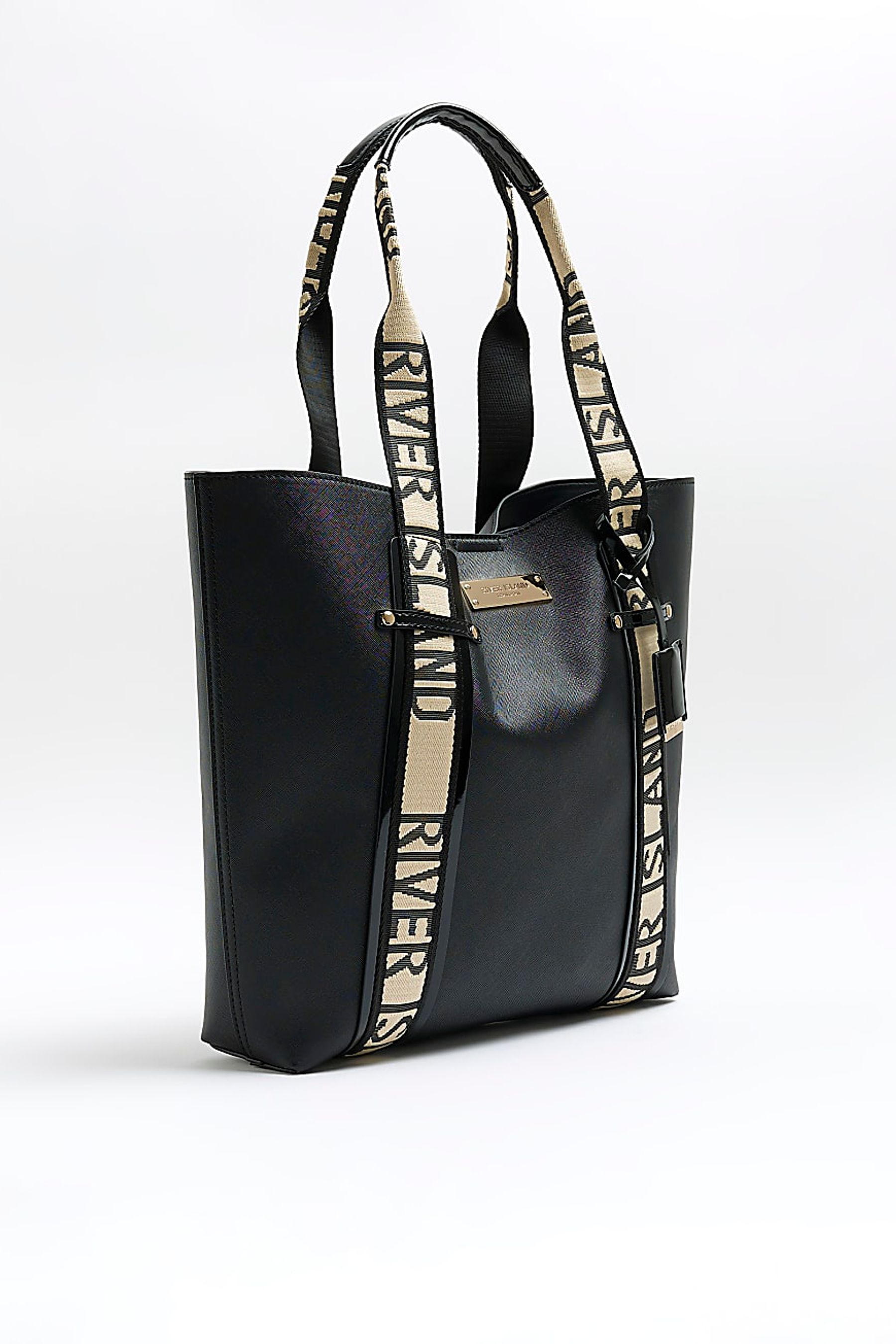 Buy River Island Black Webbing Contrast Strap Shopper from the Next UK ...