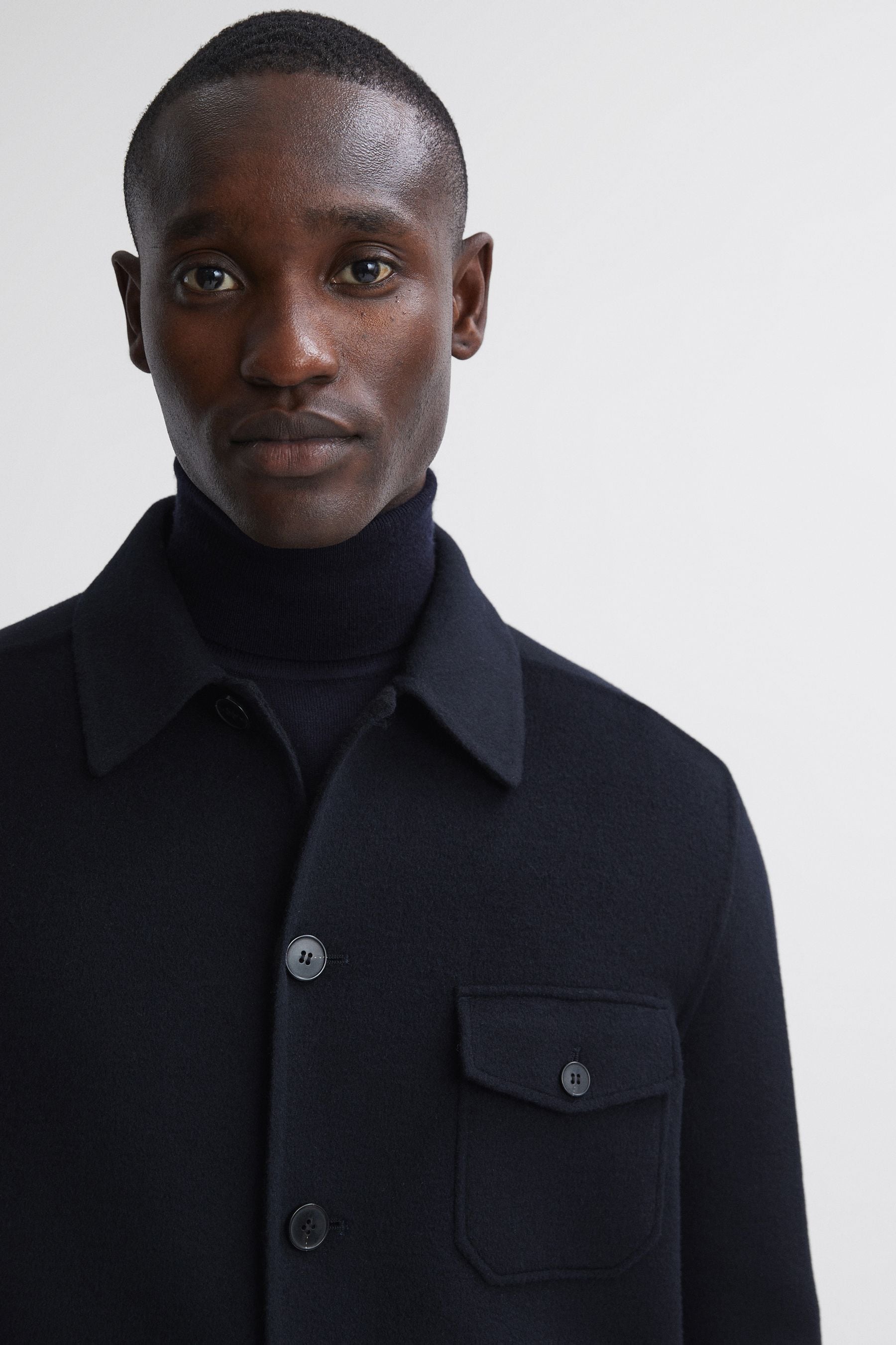 Buy Reiss Navy Mast Wool Button Through Jacket from the Next UK online shop