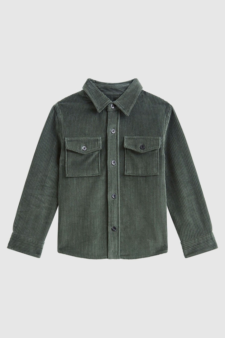 Reiss Ivy Green Bonucci Senior Corduroy Twin Pocket Overshirt - Image 1 of 1