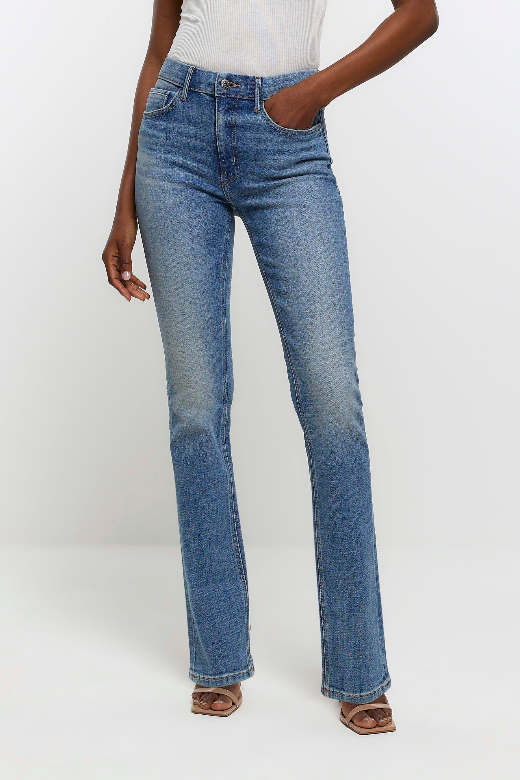 Buy River Island Blue Slim Straight Non-Stretch Jeans from the Next UK ...