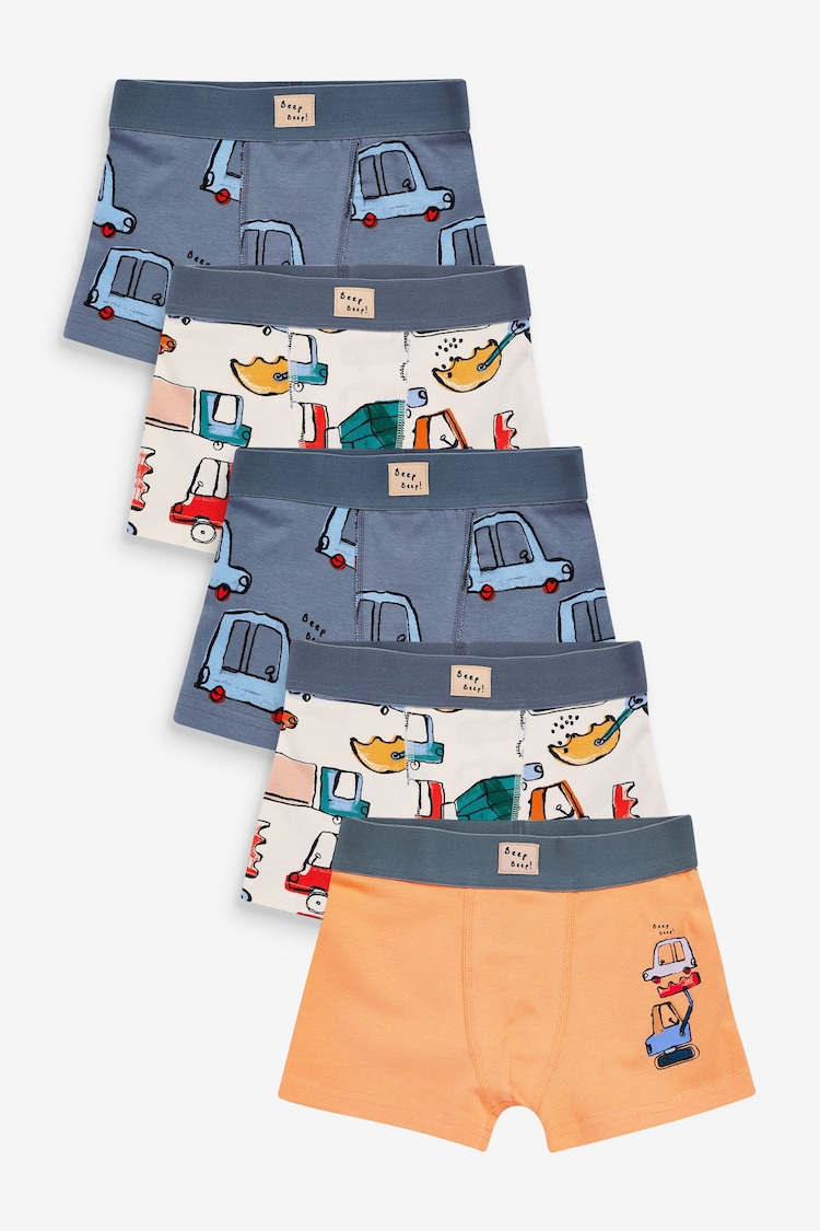 Digger Print Trunks 5 Pack (1.5-16yrs) - Image 1 of 1