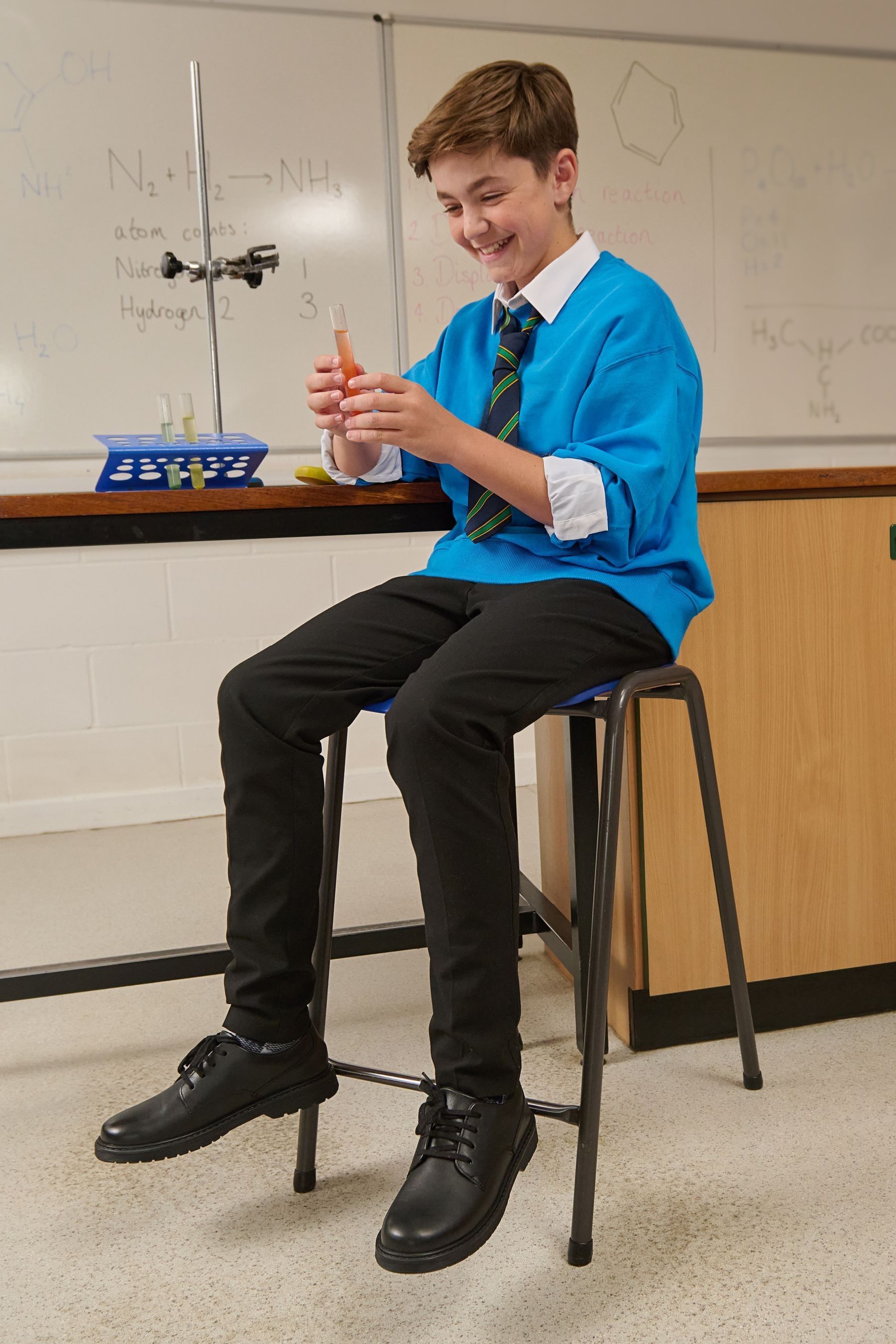 Buy StartRite Glitch Leather Chunky Sole Lace Up School Black Shoes