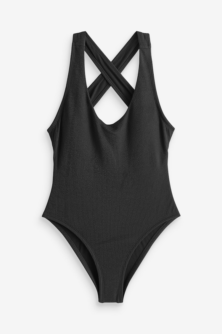 Nike Black Swim Crinkle Textured Swimsuit - Image 1 of 1