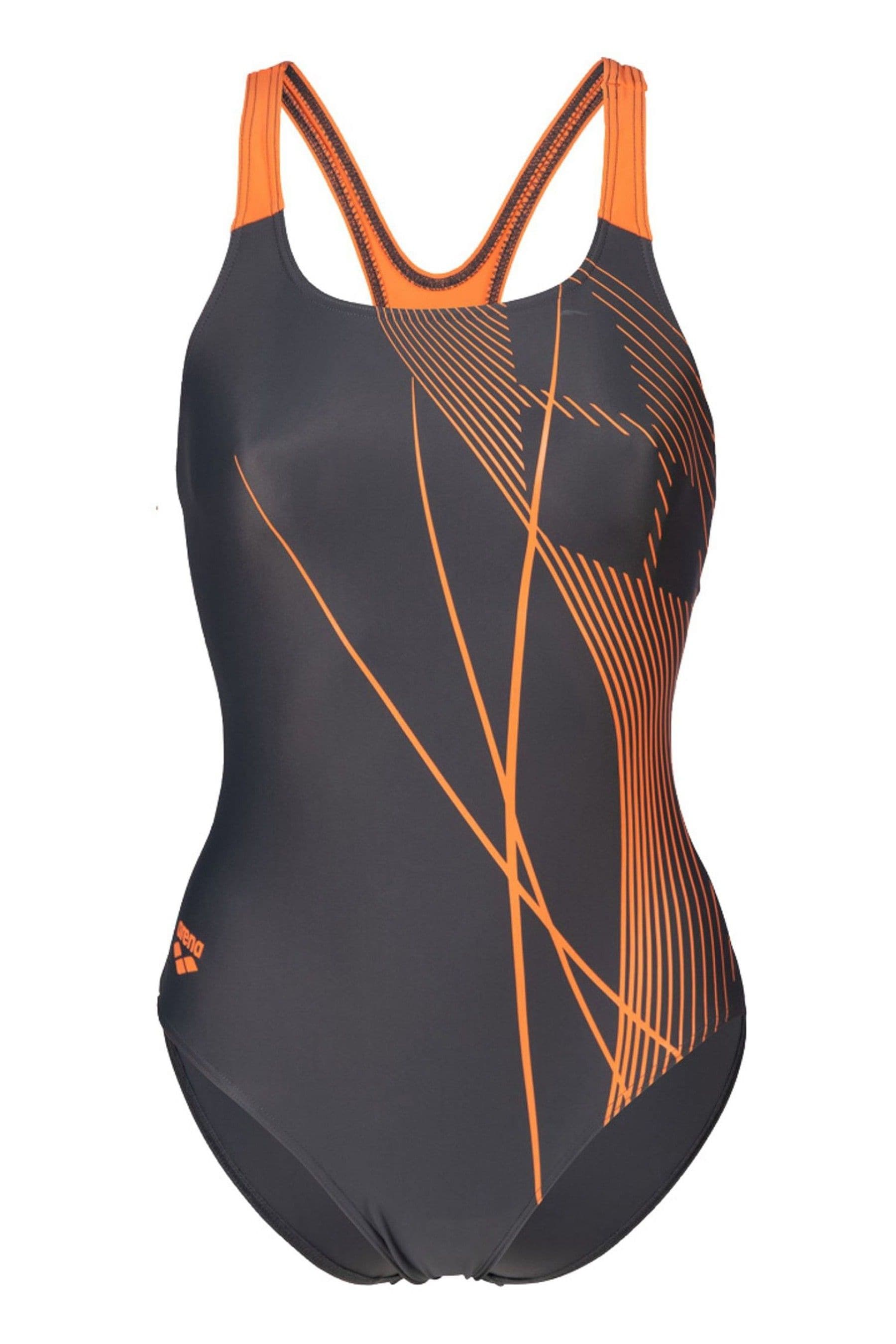 Buy Arena Feel Womens Grey Branch Swim Pro Back Swimsuit from Next Ireland