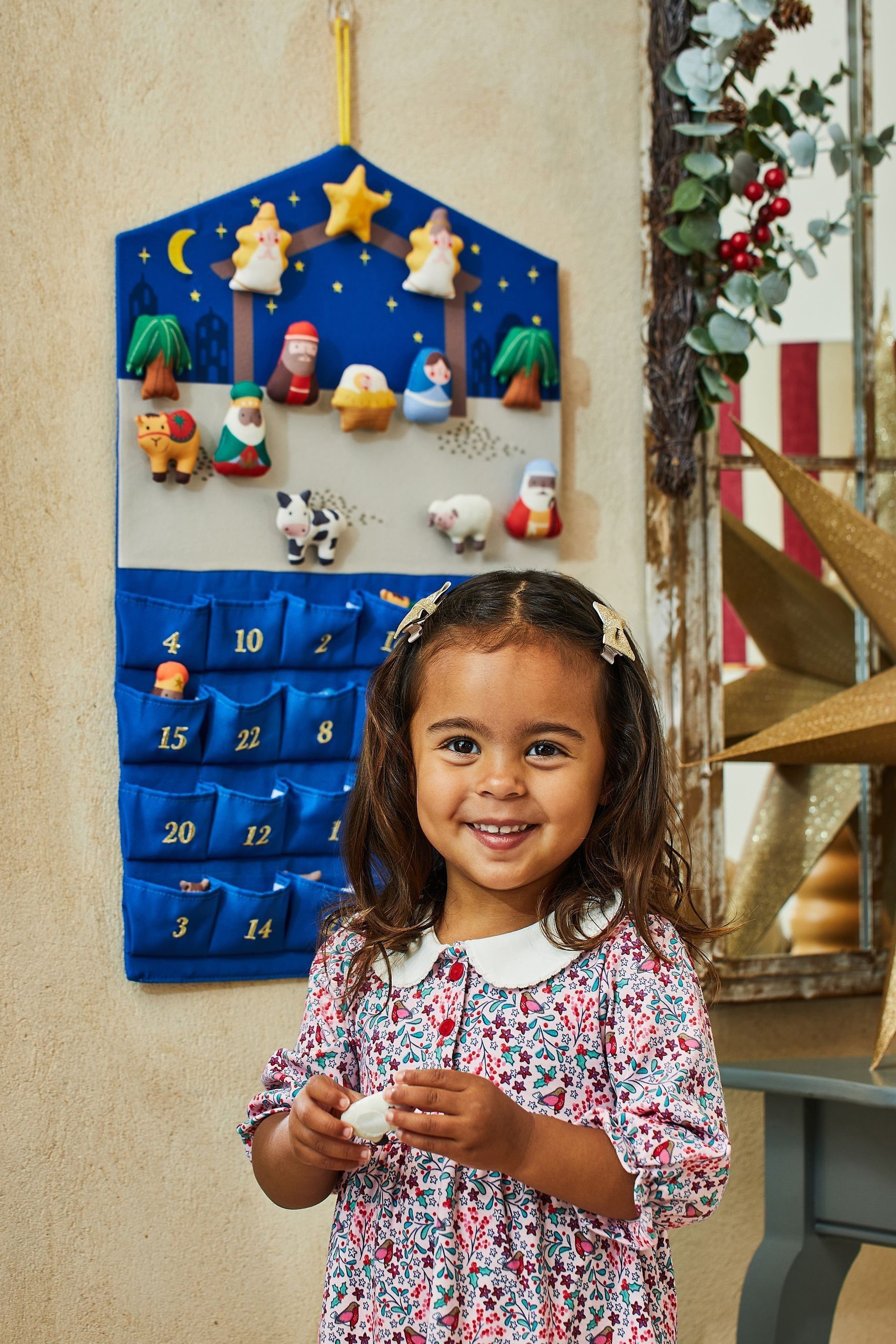 Buy JoJo Maman Bébé Nativity Fabric Advent Calendar Wall Hanging from