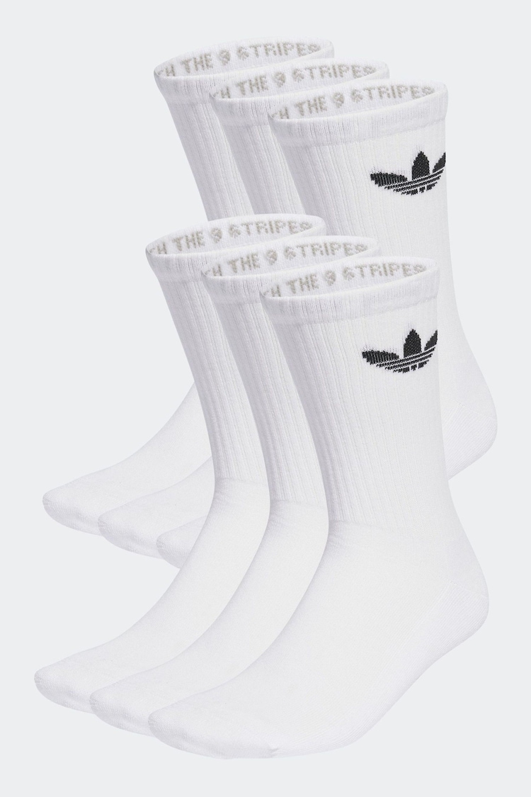 أبيض - adidas Originals Trefoil Crew Socks 6 Pack - صورة 1 من 1 أبيض - adidas Originals Trefoil Crew Socks 6 Pack - صورة 1 من 1