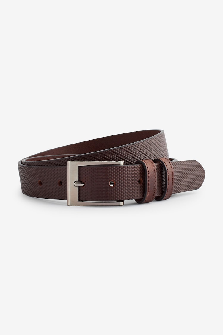 Brown Textured Leather Belt - Image 1 of 1