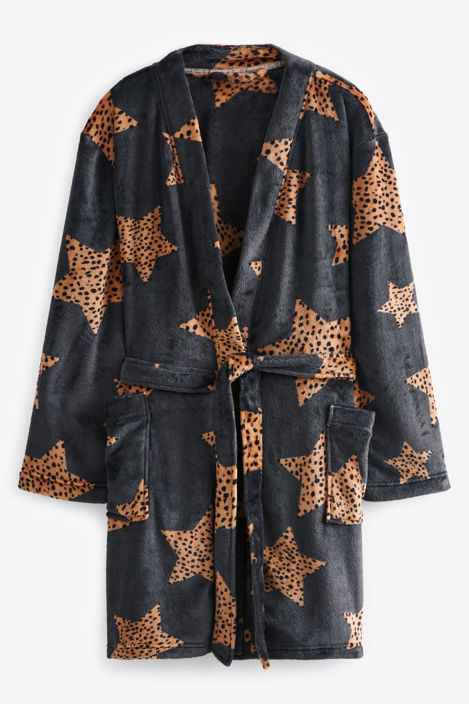 Buy Charcoal Grey Star Supersoft Dressing Gown from Next Luxembourg