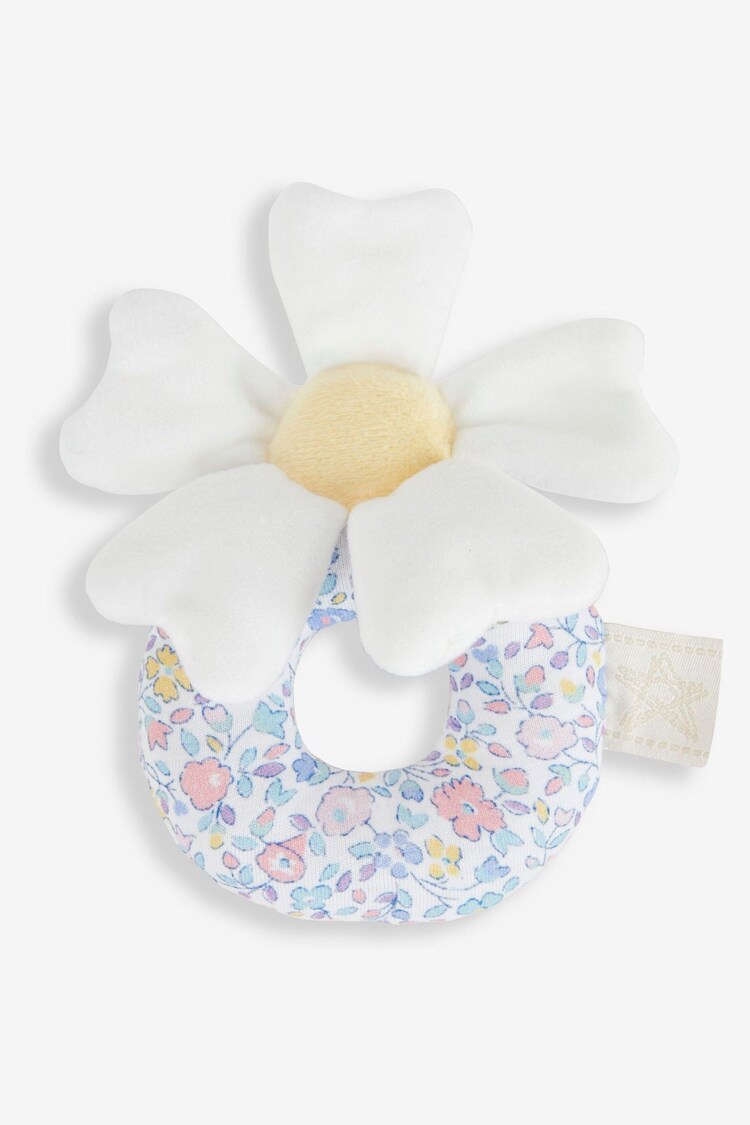 JoJo Maman Bébé Flower Plush Ring Rattle - Image 1 of 1