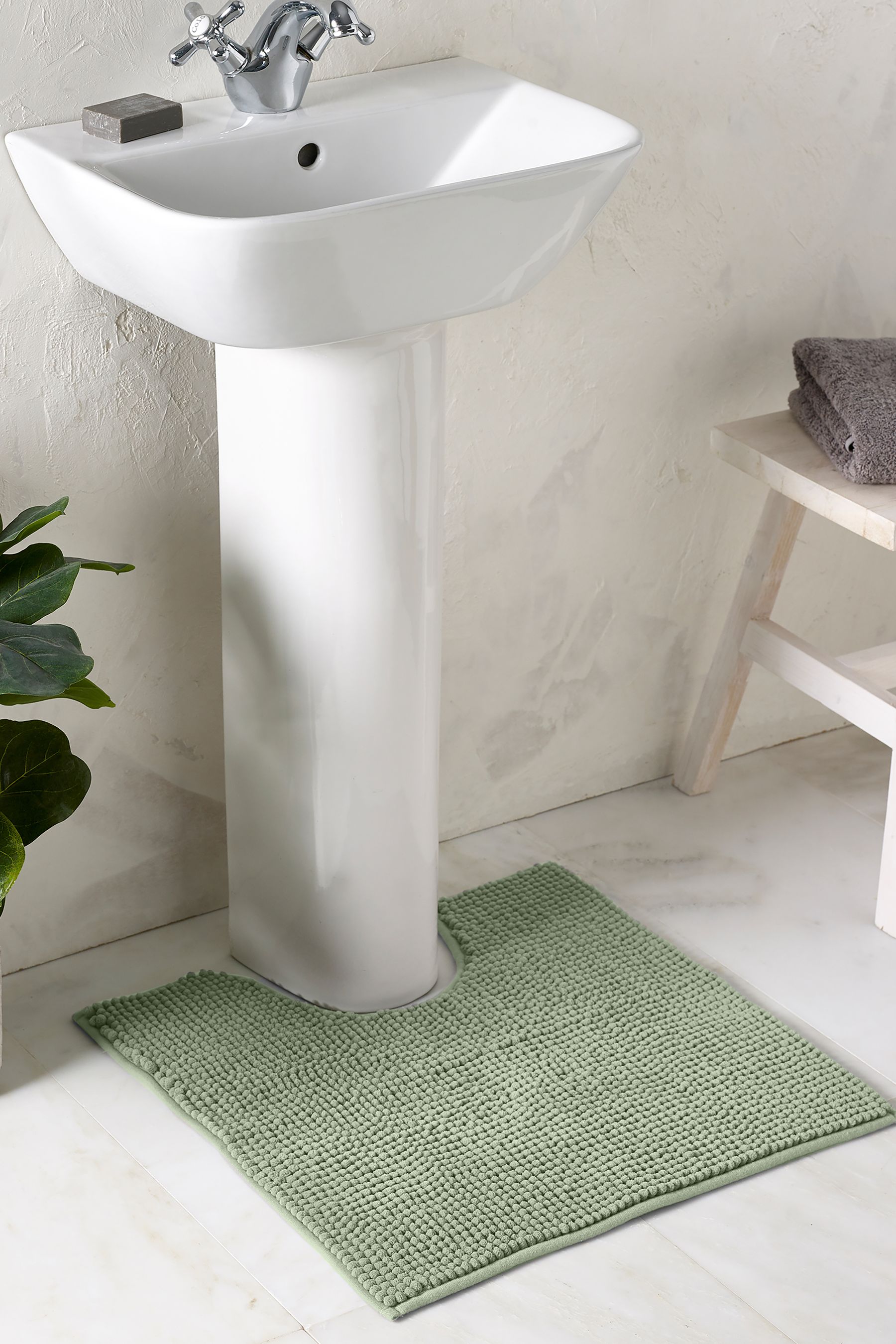 Buy Sage Green Bobble Pedestal Bath Mat from the Next UK online shop