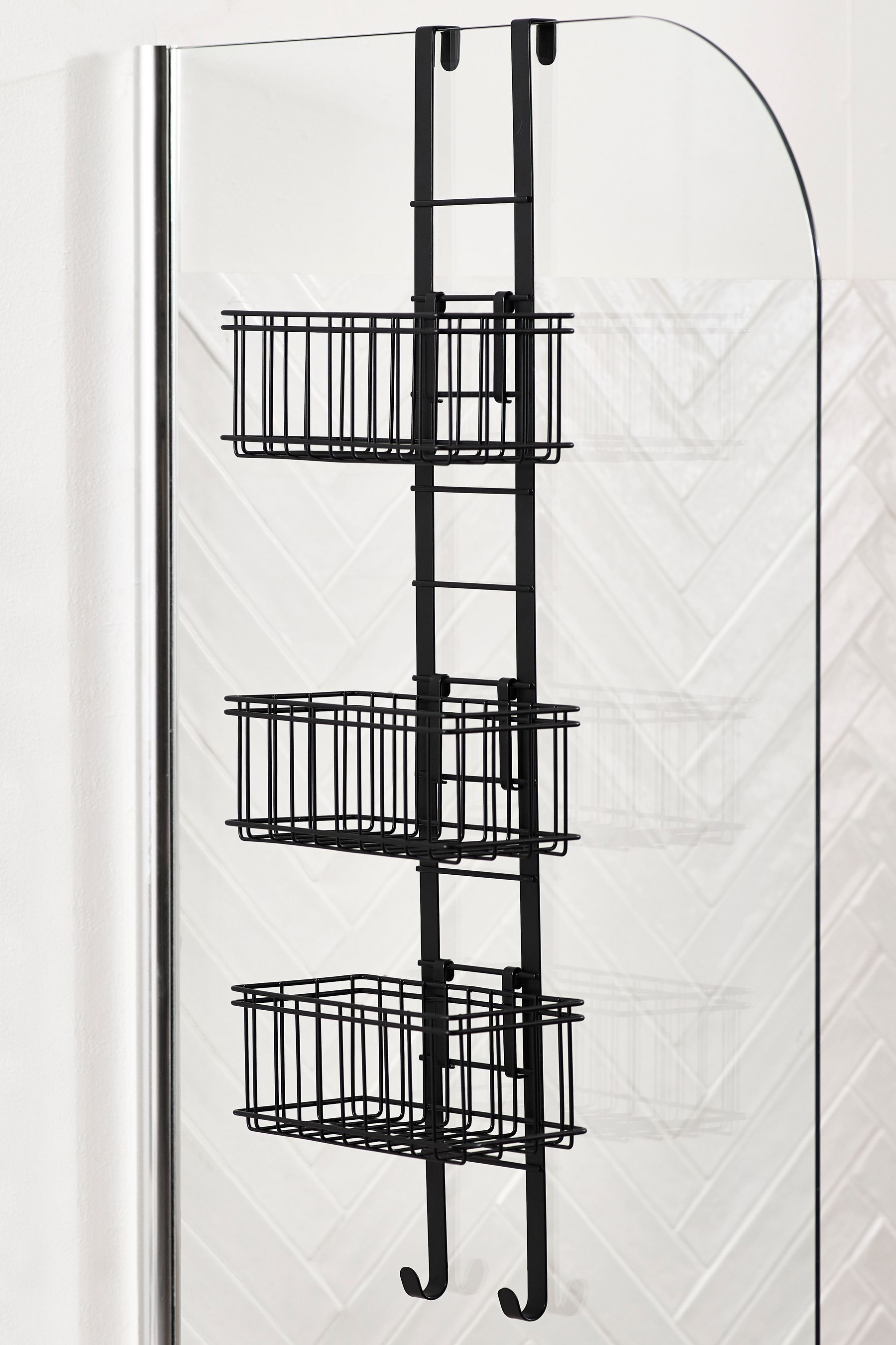 Buy Black Adjustable Shelf Shower Caddy from the Next UK online shop