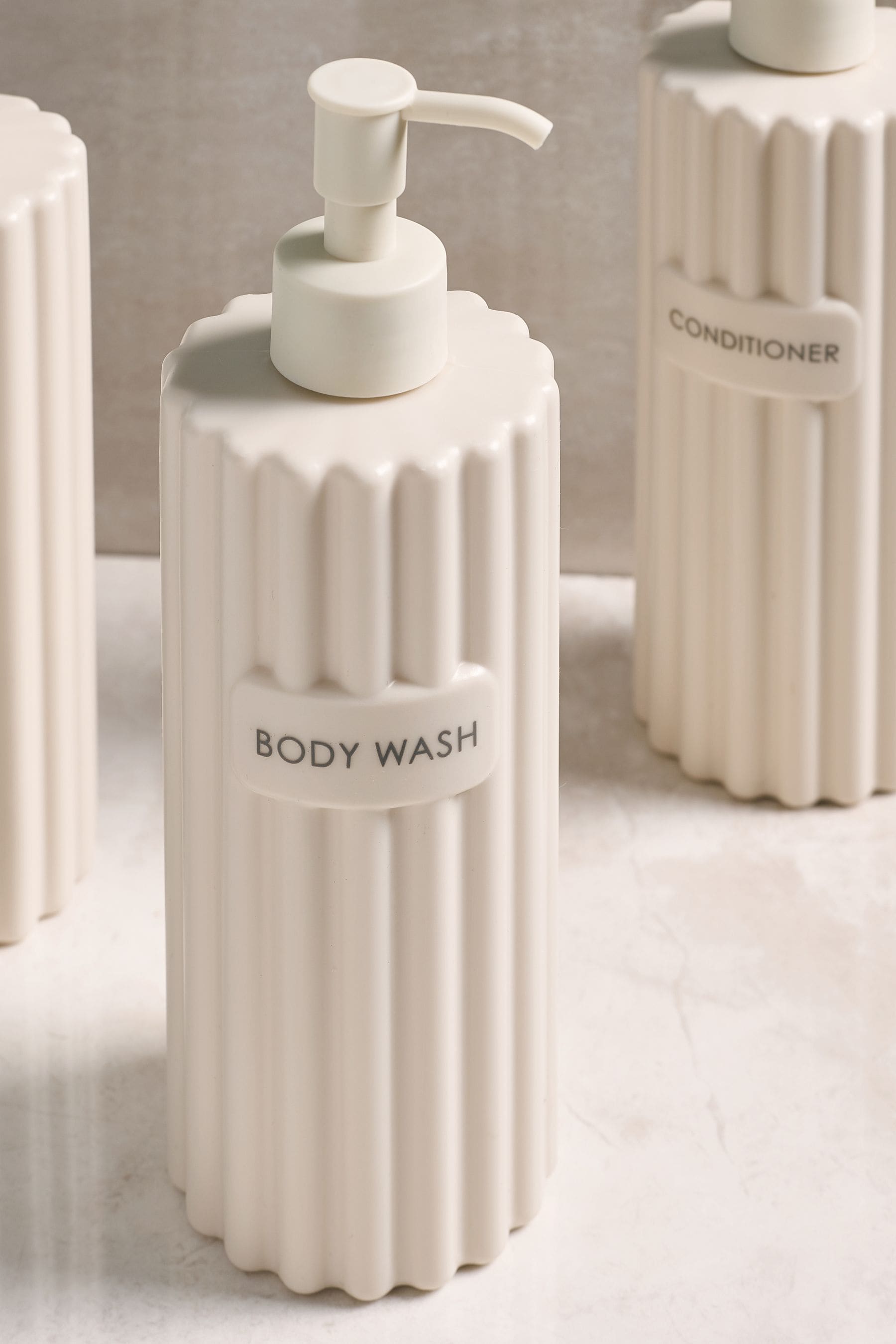 Buy Set of 3 Natural Rib Reusable Dispenser Bottles from the Next UK