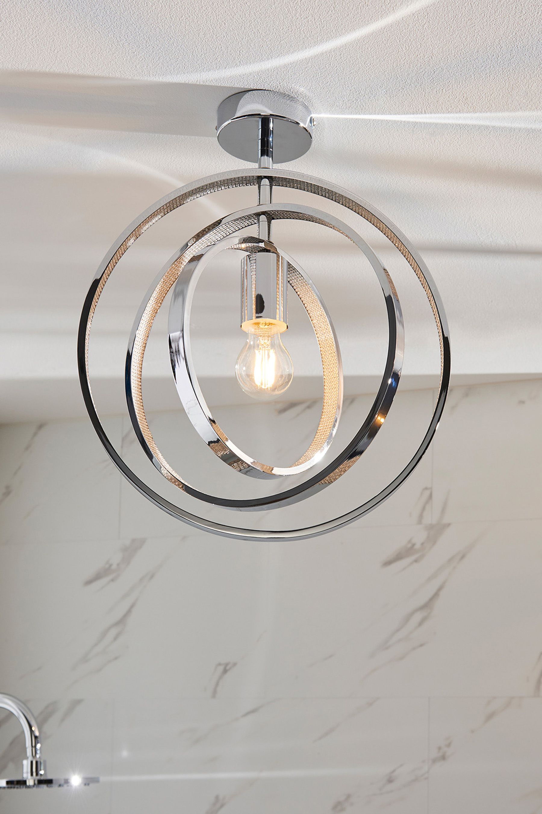 Buy Gallery Home Chrome Anthony 1 Bulb Bathroom Ceiling Light from the ...