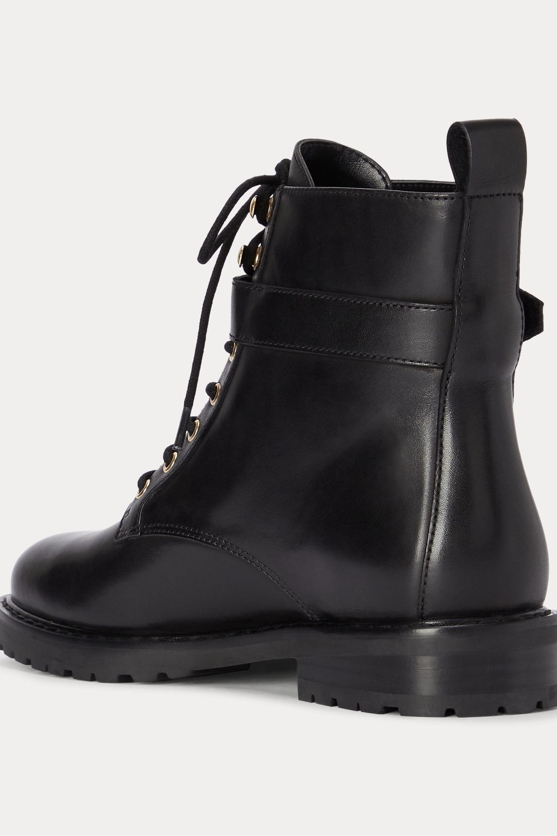 Buy Lauren Ralph Lauren Eldridge Burnished Leather Black Boots from the ...