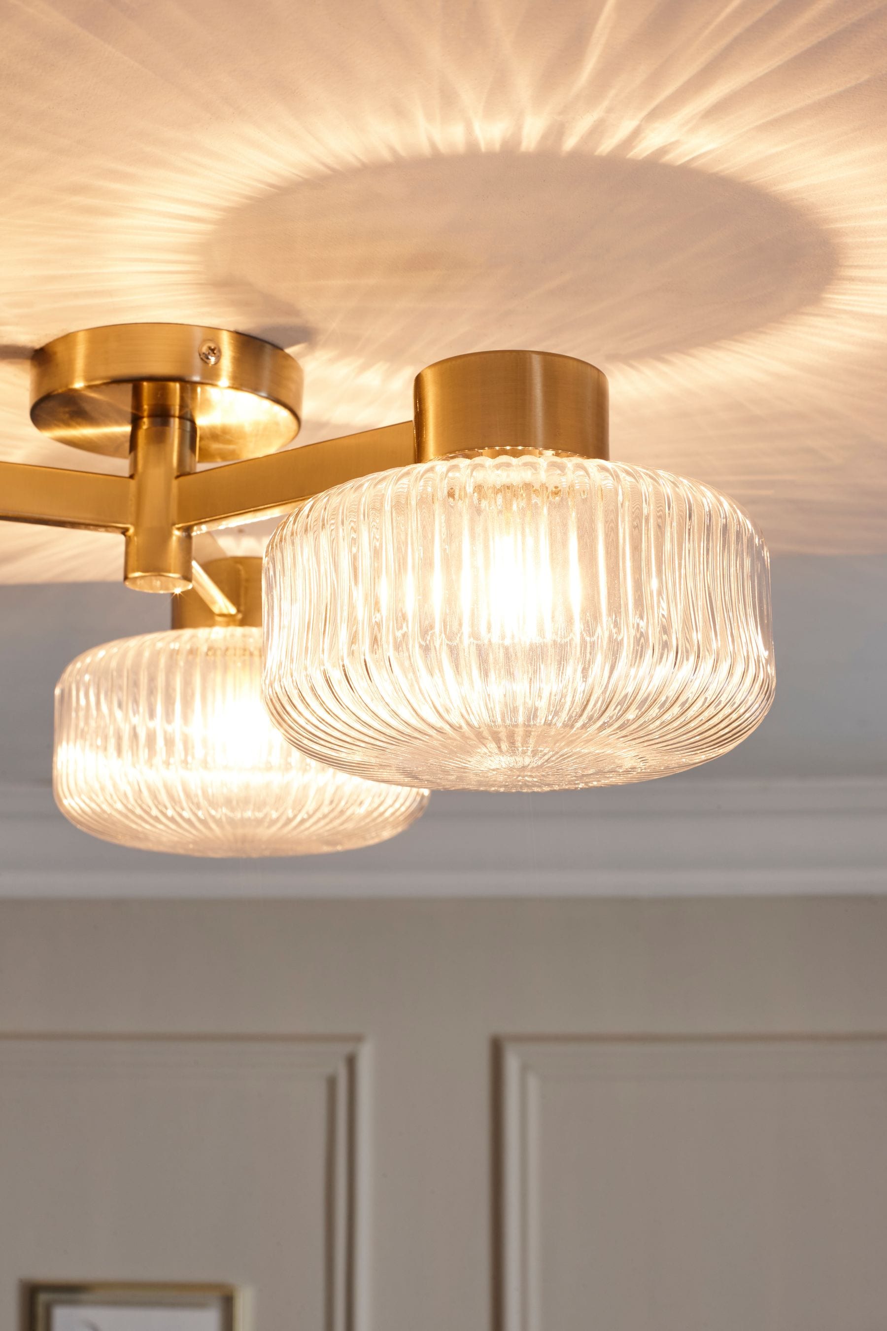 Buy Clear Lexington 3 Light Flush Ceiling Light Fitting from the Next