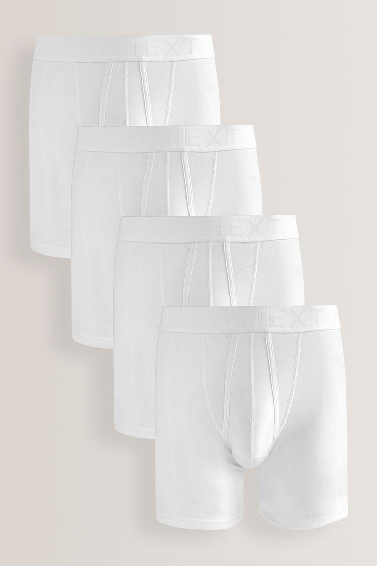 White 4 pack Sports Longer Length A-Fronts - Image 1 of 1
