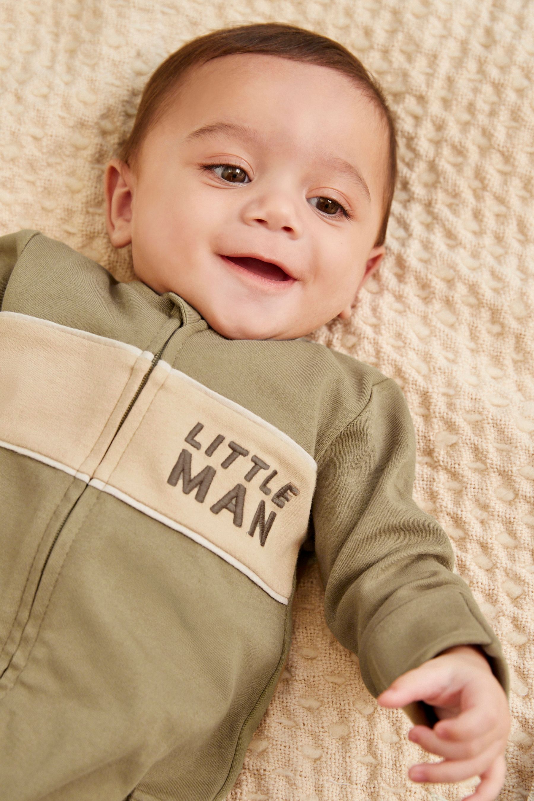 Buy Khaki Green Two Way Zip Sleepsuit 1 Pack (02yrs) from Next United