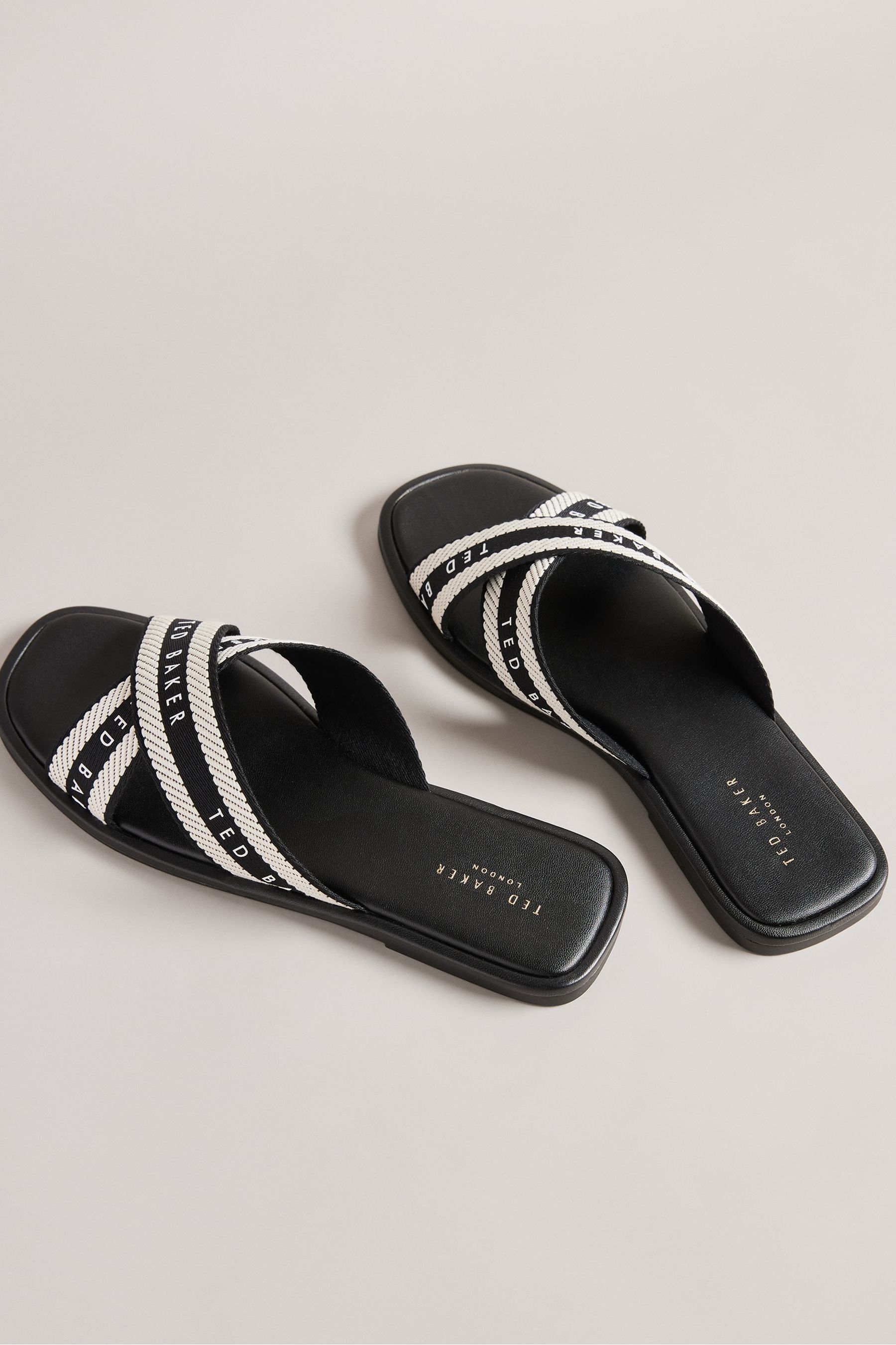 Buy Ted Baker Ashika Webbing Flat Black Sandals from the Next UK online ...