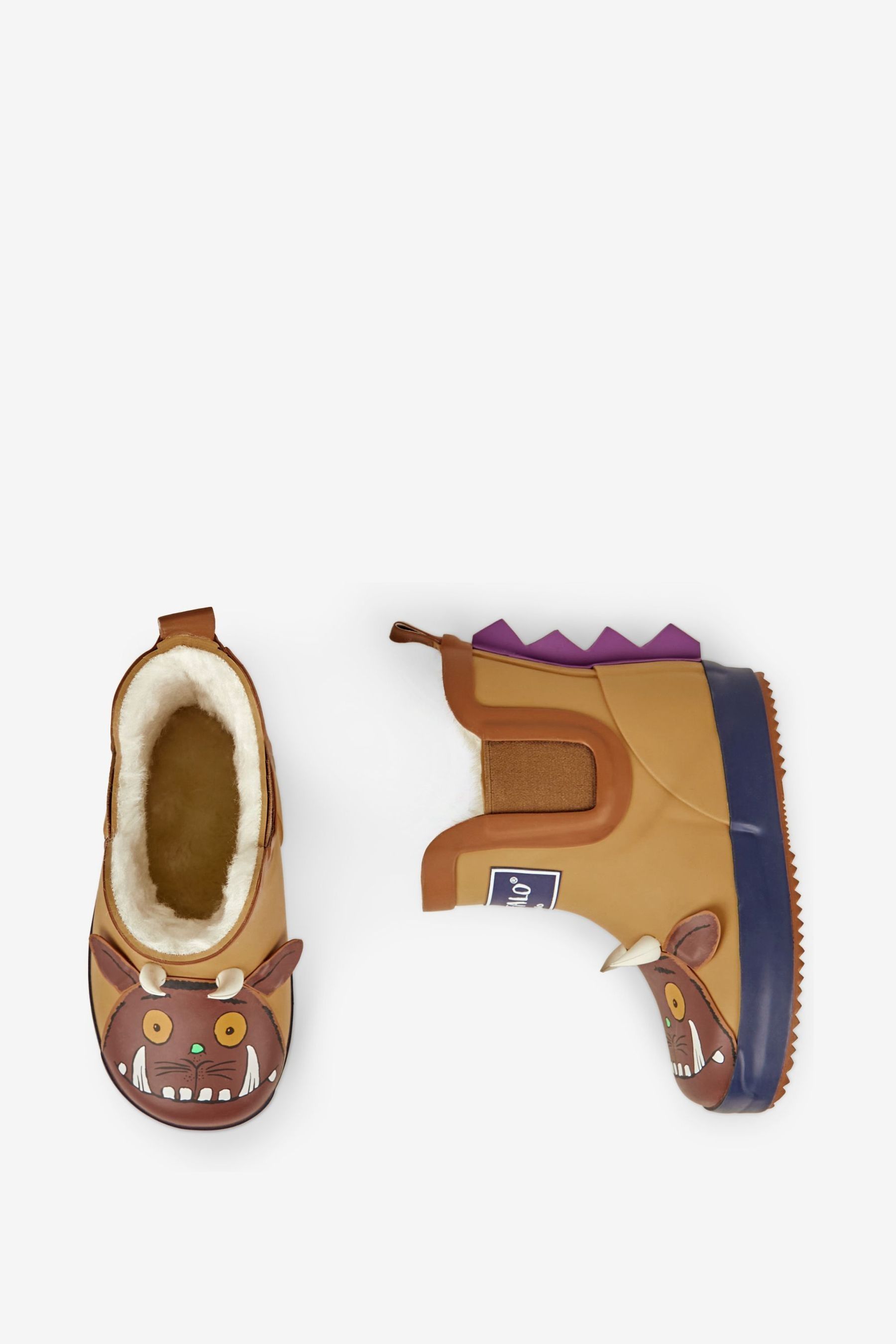 Buy JoJo Maman Bébé Brown Kids' The Gruffalo Cosy Lined Ankle Wellies ...