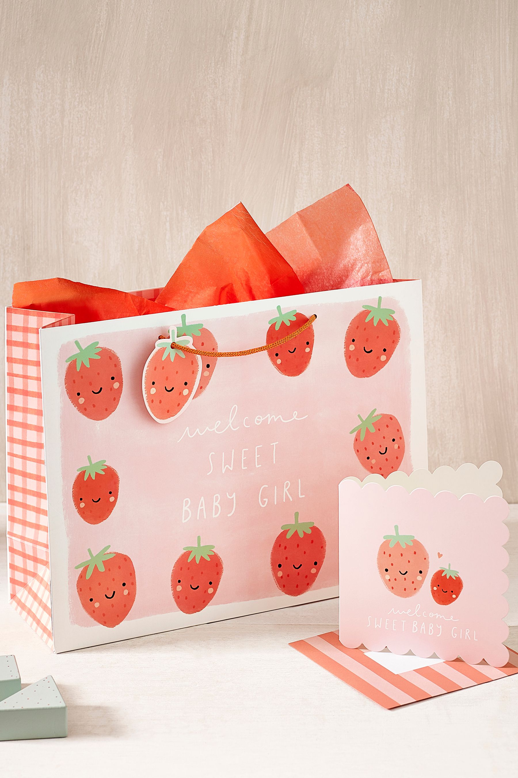 Buy Pink Strawberry's Gift Bag and Card Set from the Next UK online shop
