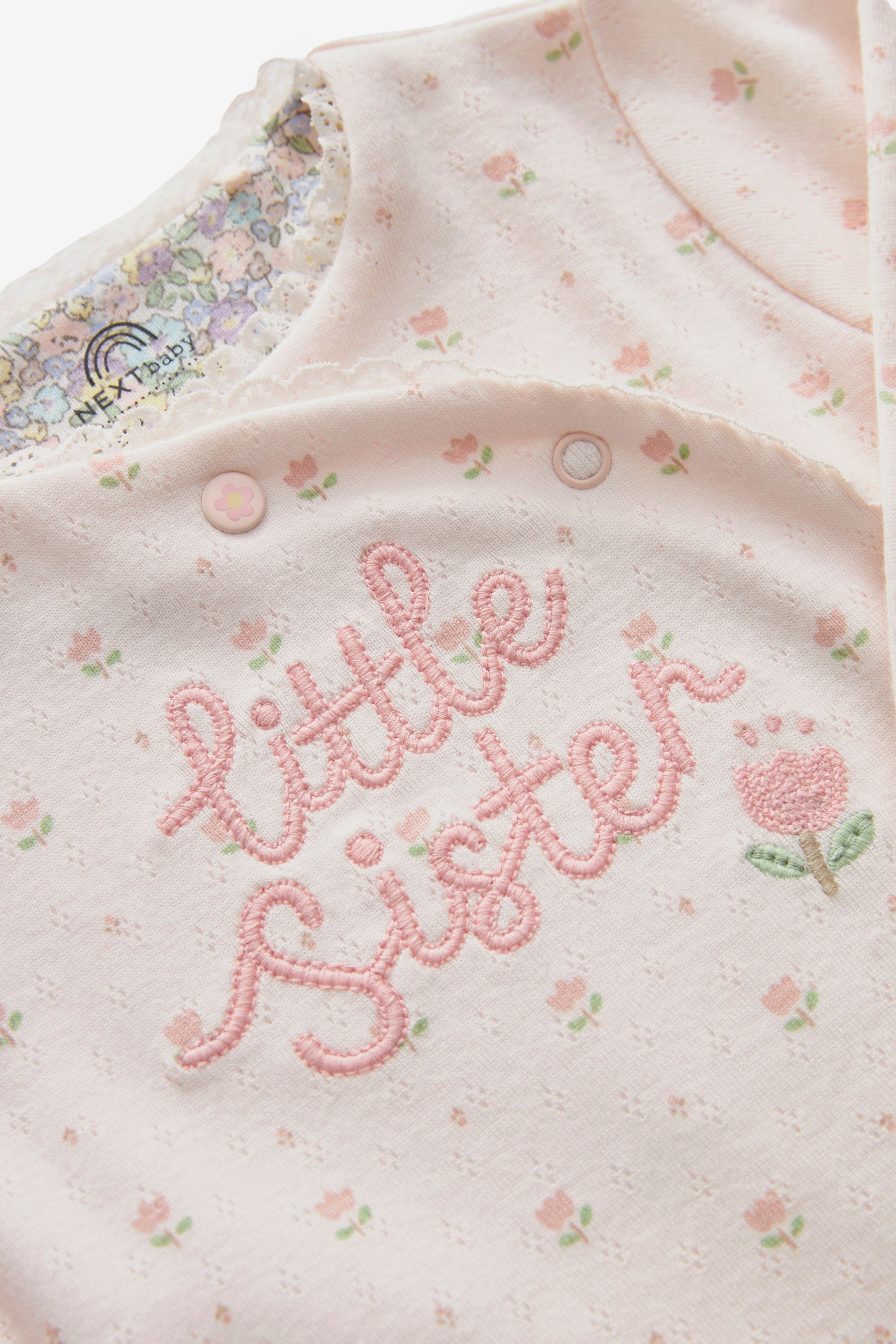 Pink Teddy Sinker Girls's Half Sleeve Sleepwear Set | Front Open main image 1