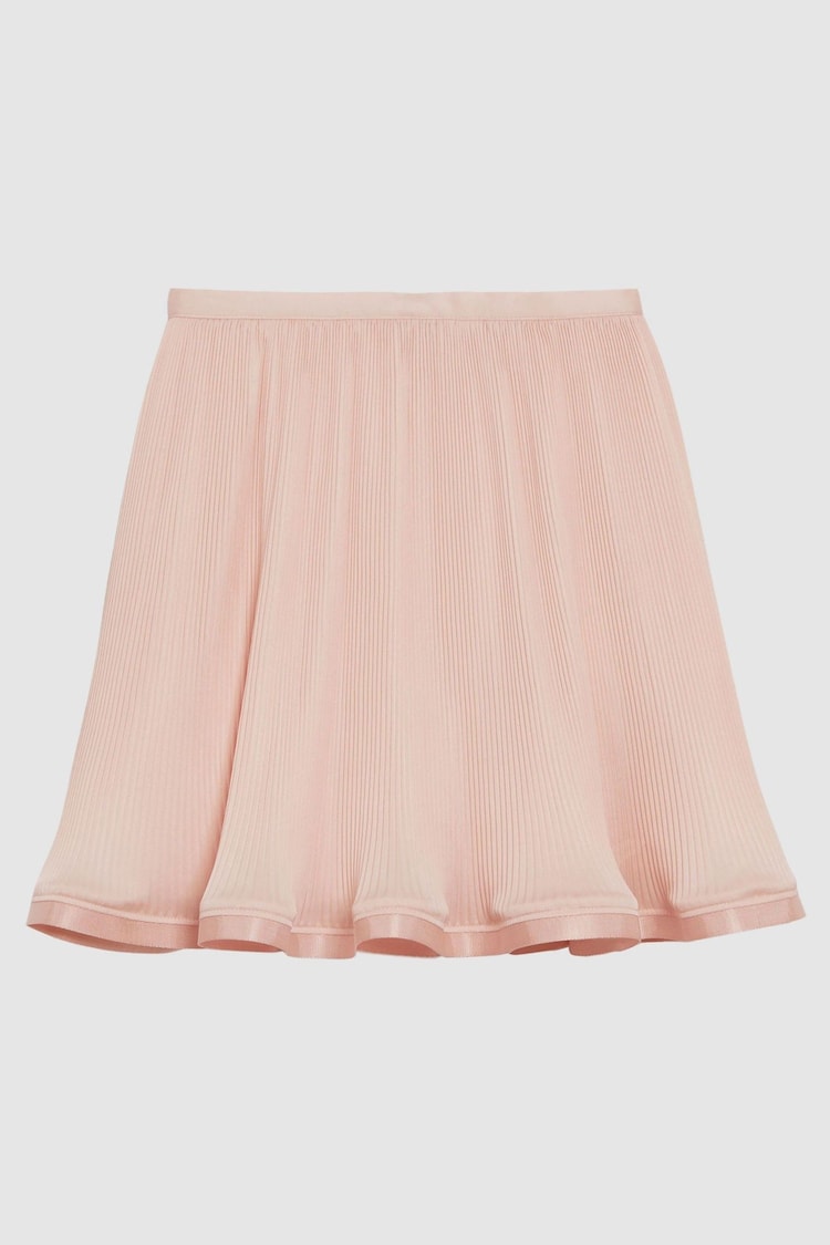 Reiss Pink Violet 4-9 yrs Pleated Satin Trim Skirt - Image 1 of 1