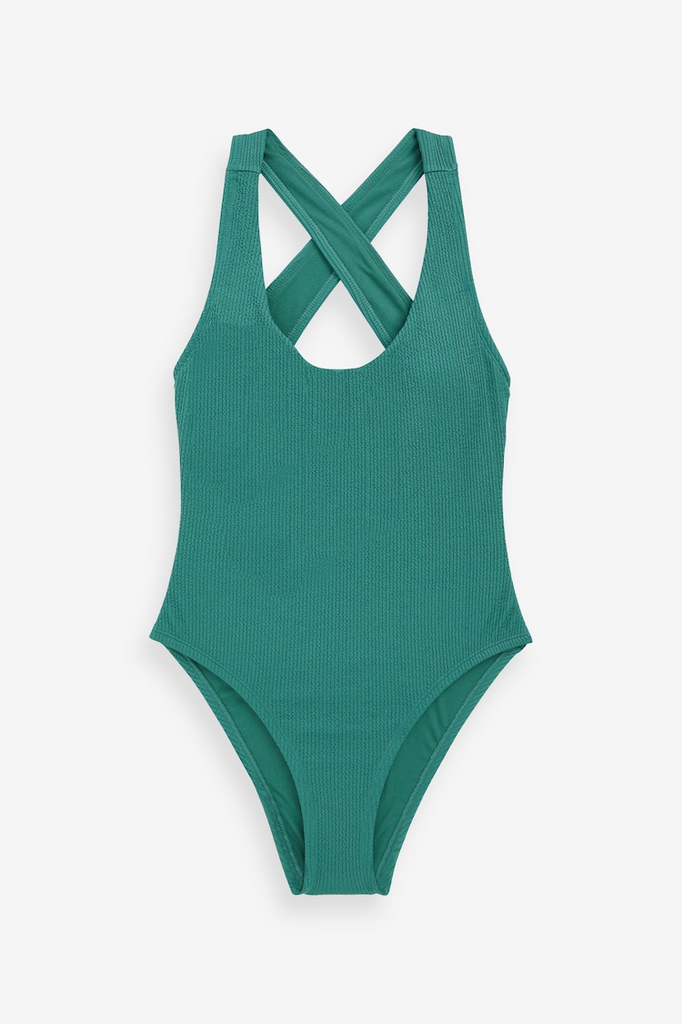 Nike Green Swim Crinkle Textured Swimsuit - Image 1 of 1