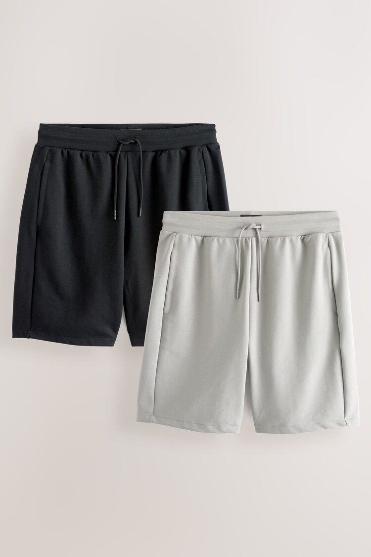 Black/Grey Zip Pocket Jersey Shorts 2 Pack - Image 1 of 1