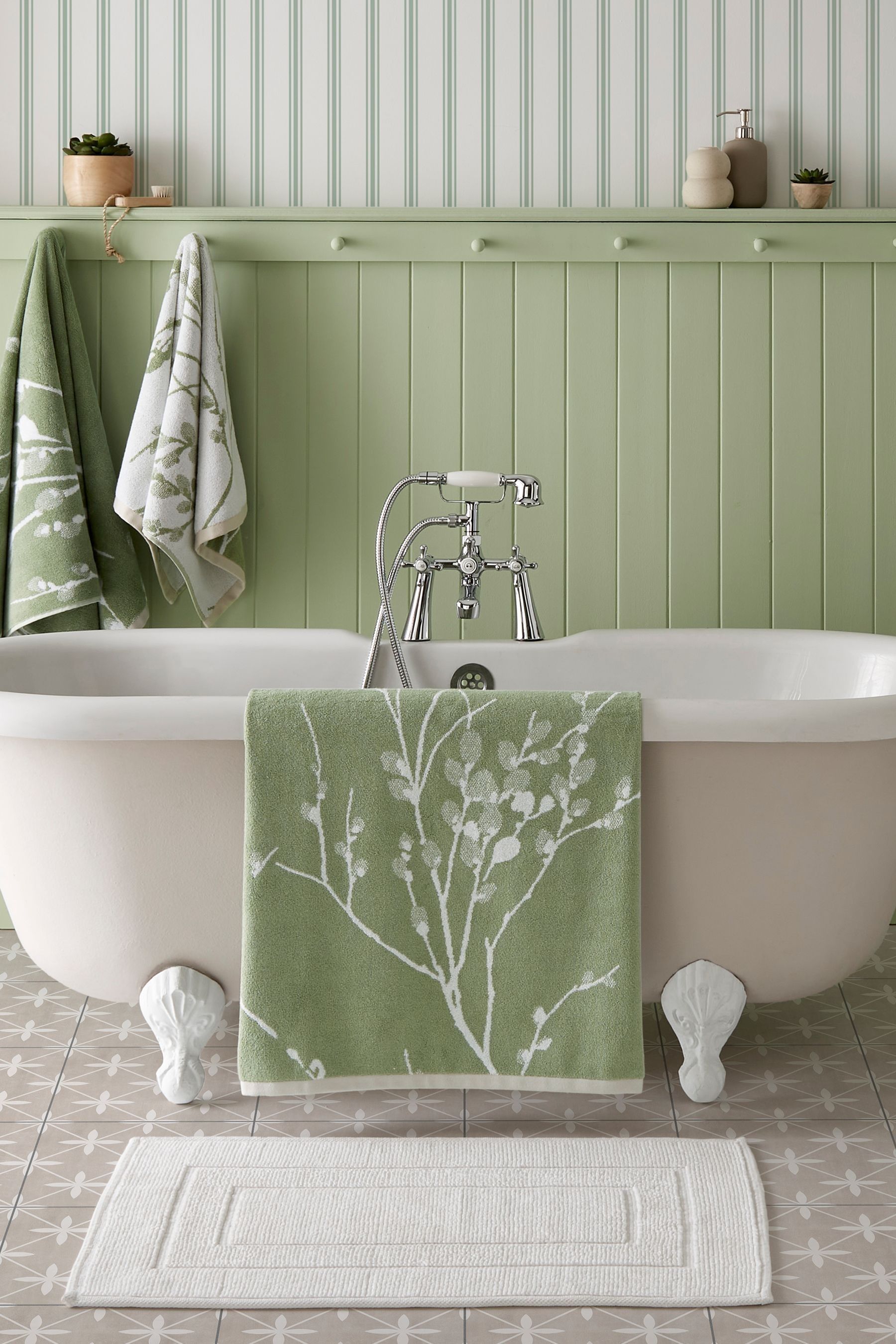 Buy Laura Ashley Green Pussy Willow Towel from the Next UK online shop