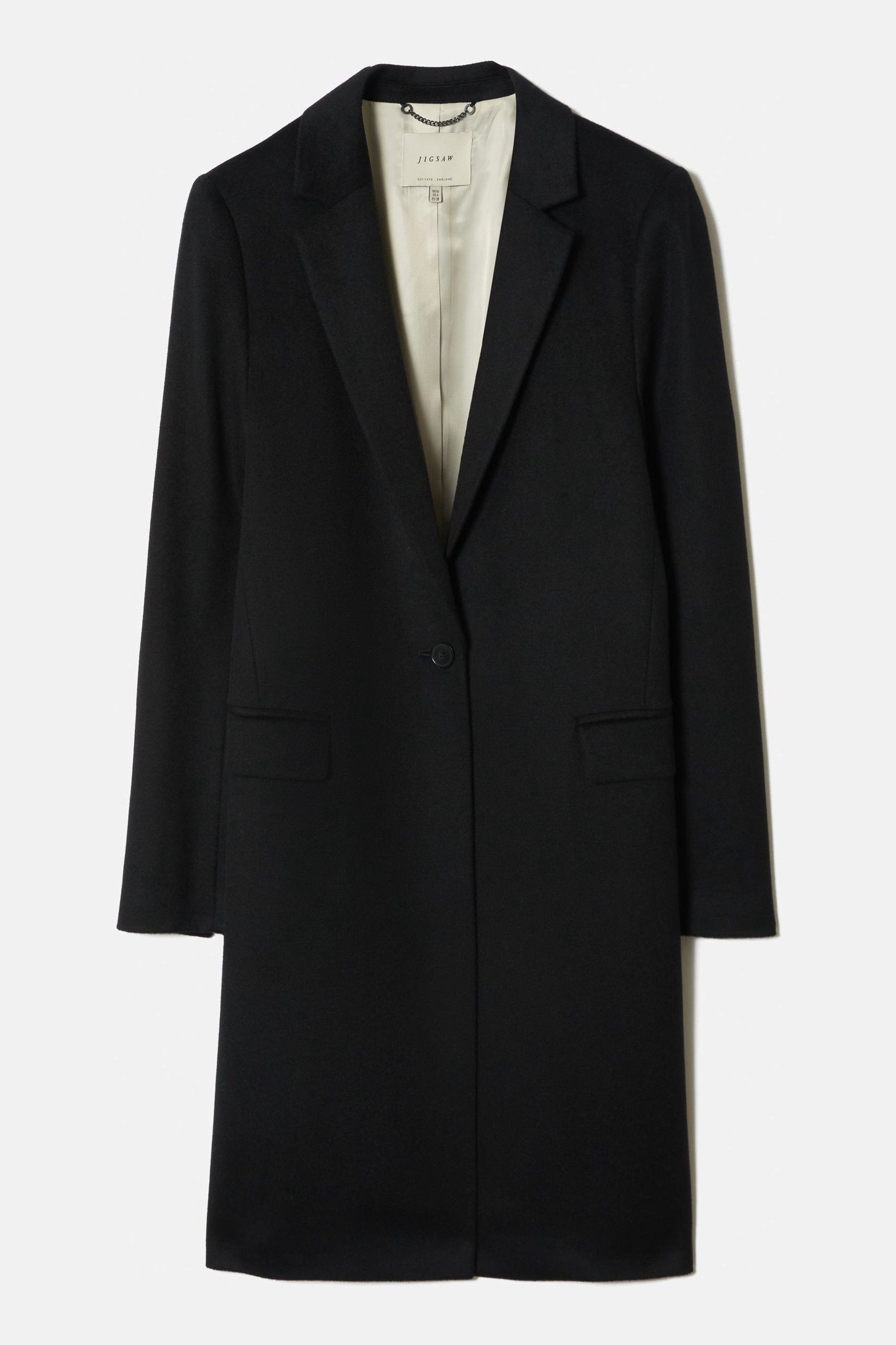 Buy Jigsaw Relaxed Wool City Black Coat from the Next UK online shop