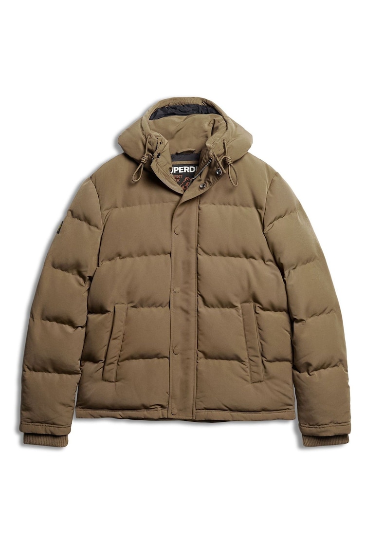 Коричневый - Superdry дутая куртка с капюшоном Everest - Image 1 of 1