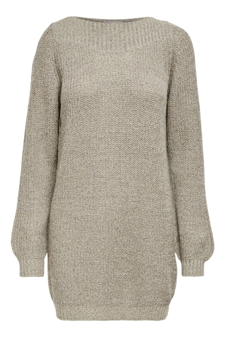 JDY Natural Slash Neck Knitted Mini Jumper Dress - Image 1 of 1