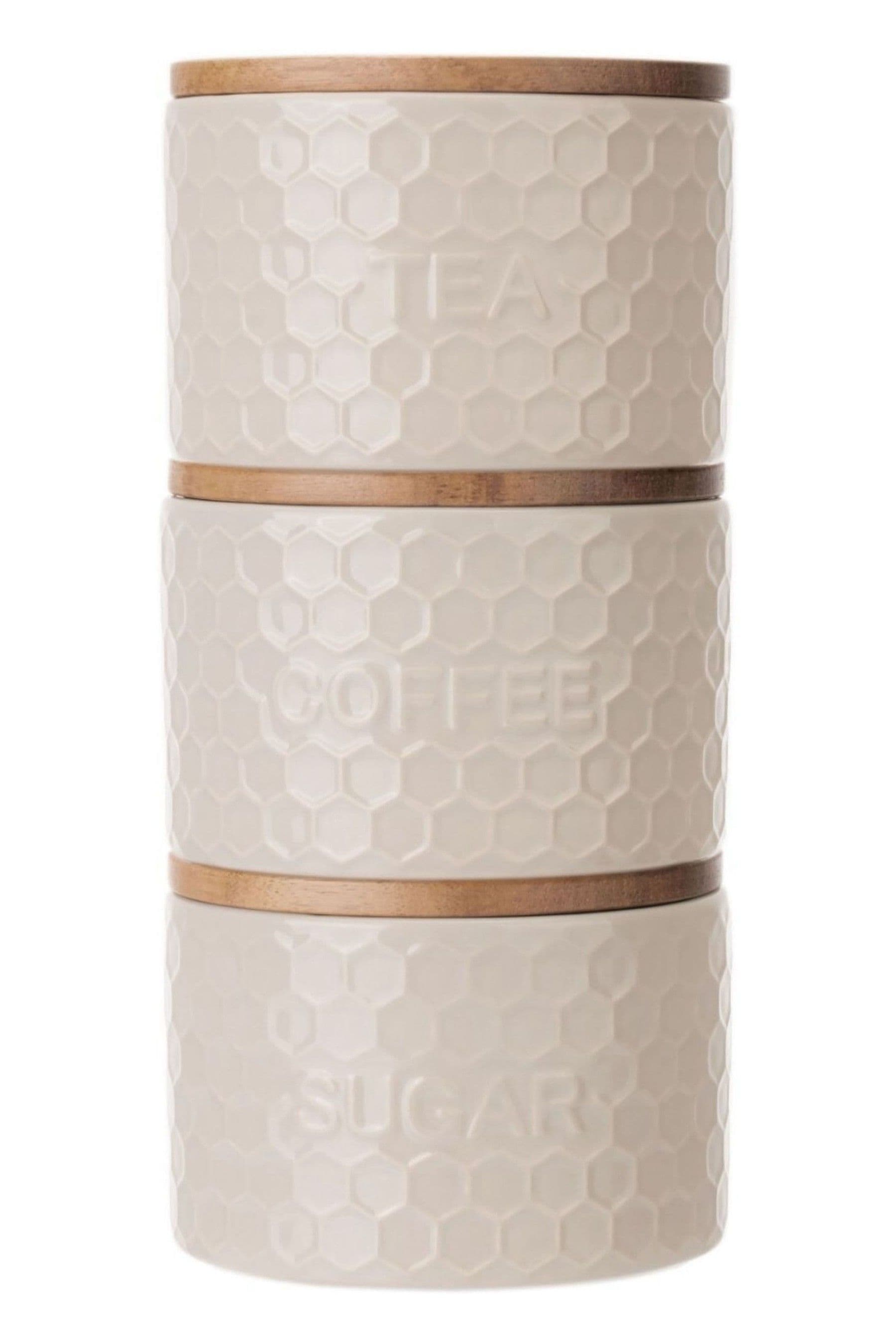 Buy Kitchen Pantry Grey Kitchen Pantry Set of 3 Stacking Storage Jars