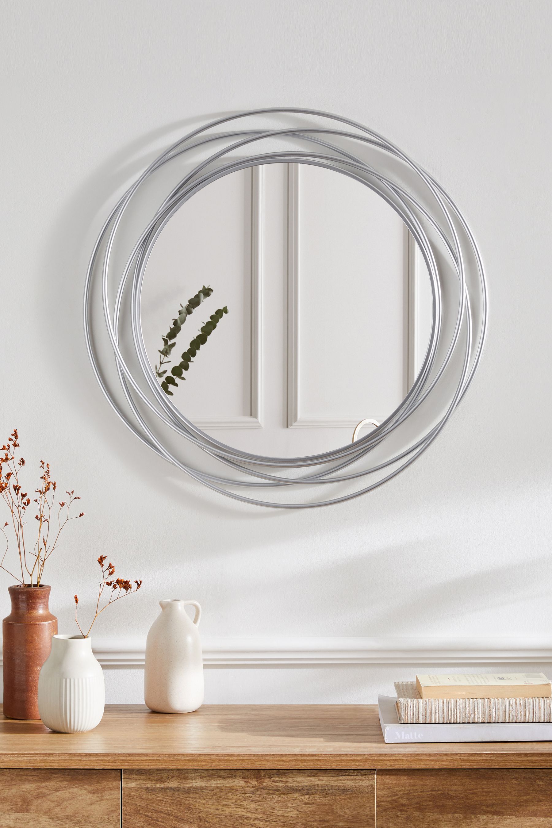 Buy Silver Contemporary Wire 60cm Wall Mirror from the Next UK online shop