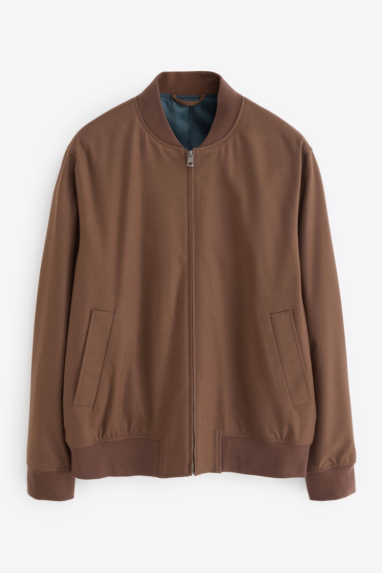rjava - ozek kroj Flannel Bomber jakna; suknjič - Slika 1 iz 1 rjava - ozek kroj Flannel Bomber jakna; suknjič - Slika 1 iz 1