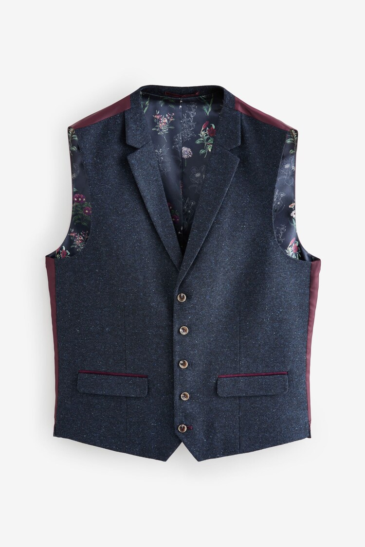 Navy Blue Trimmed Neppy Signature Nova Fides Suit Waistcoat - Image 1 of 1