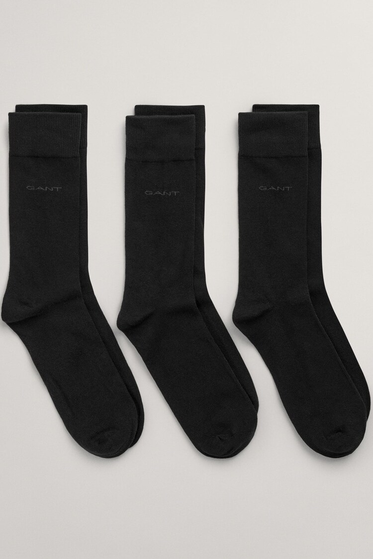 GANT Black Socks 3 Pack - Image 1 of 1