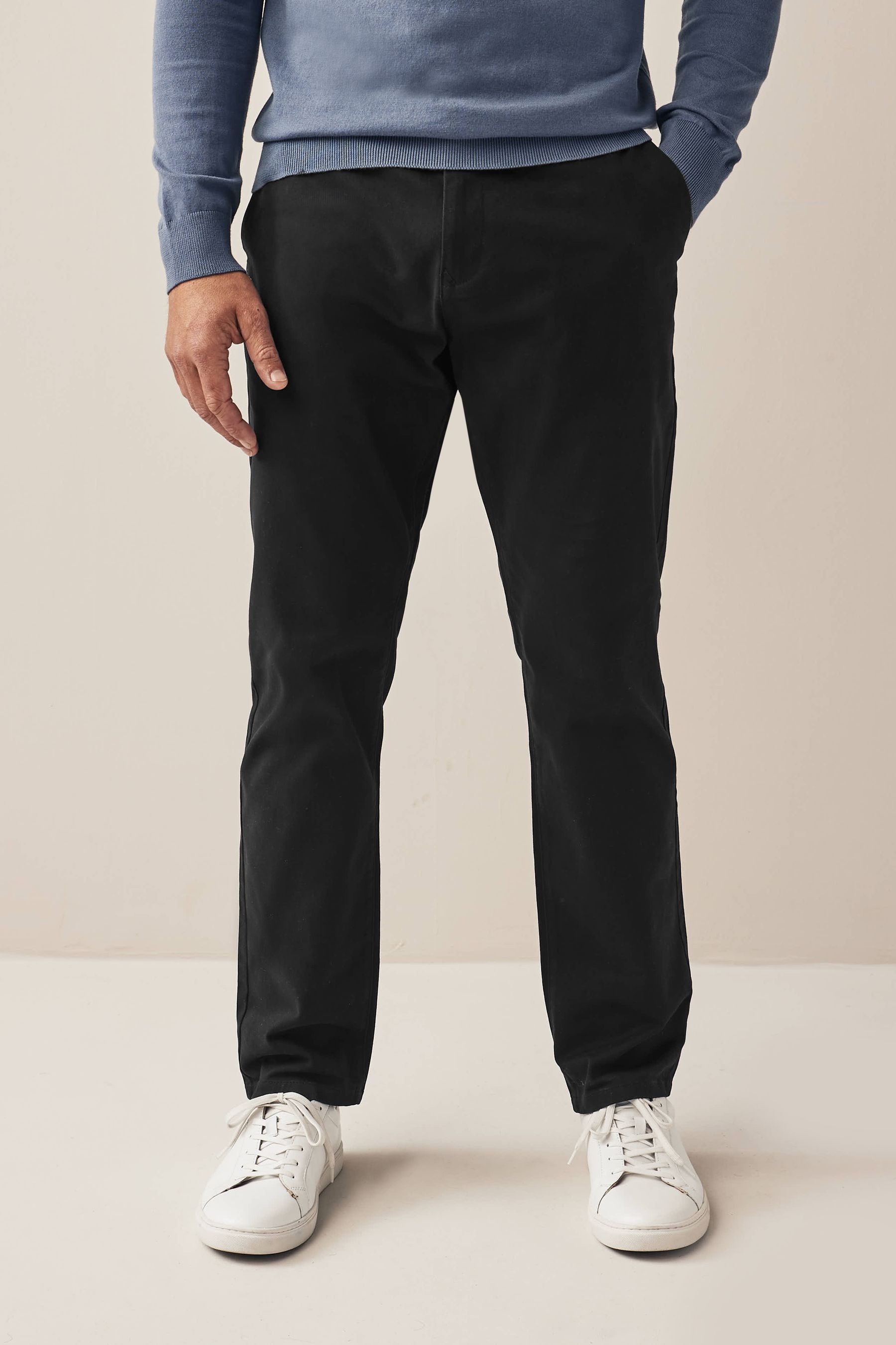 Buy Black/Black Slim Stretch Chino Trousers 2 Pack from the Next UK ...
