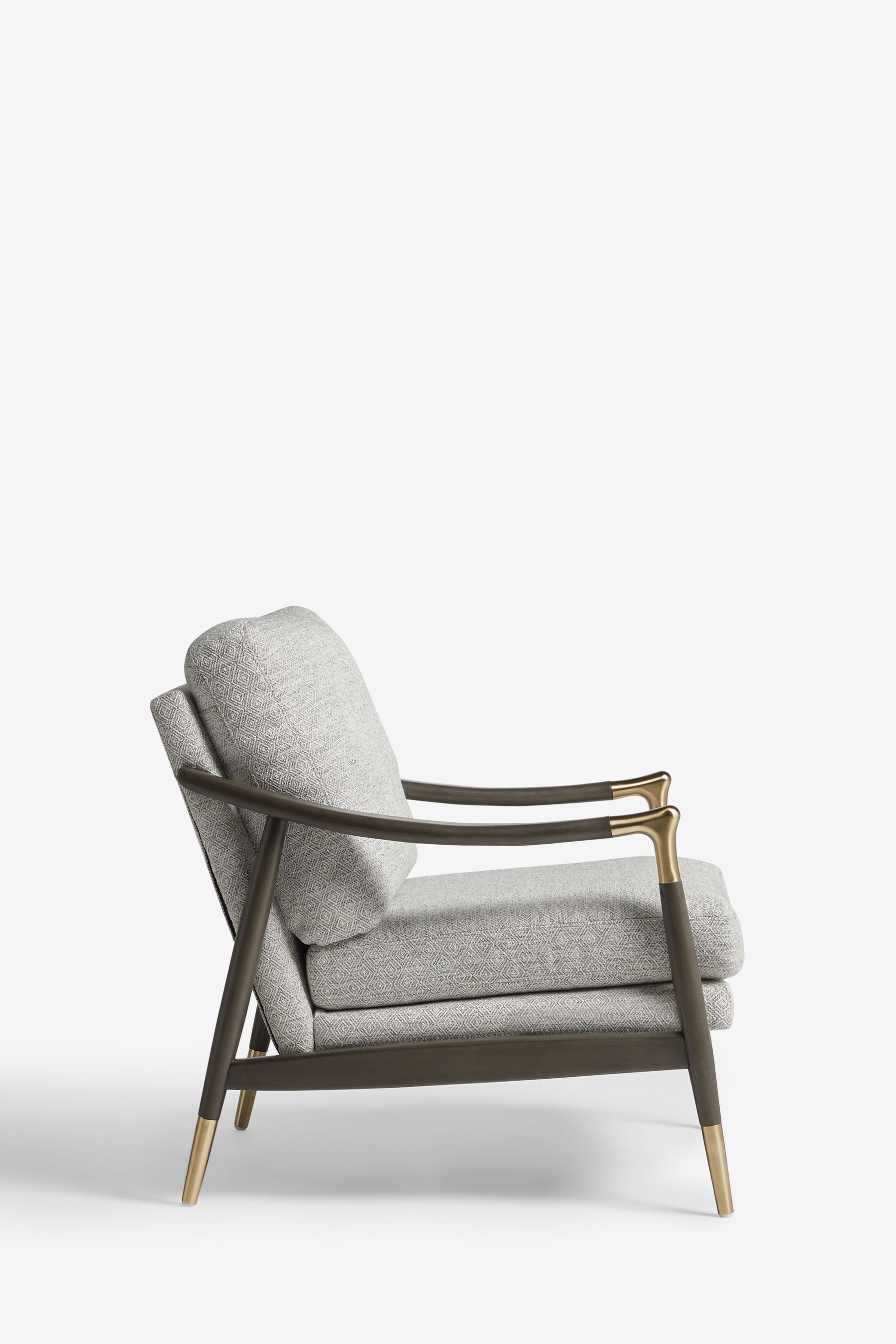 Buy Geo Weave Light Grey Flinton Wooden Dark Grey Leg Accent Chair from ...