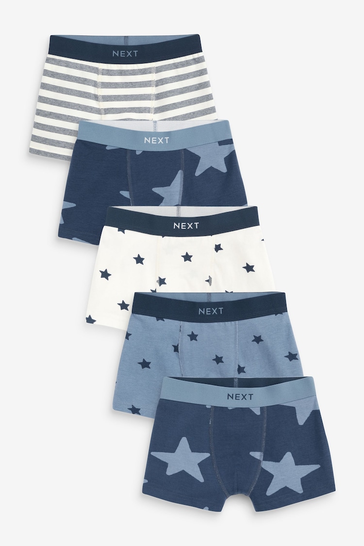 Blue Stars and Stripes Trunks 5 Pack (1.5-16yrs) - Image 1 of 1 Blue Stars and Stripes Trunks 5 Pack (1.5-16yrs) - Image 1 of 1