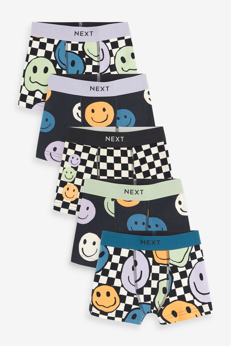 Checkerboard Smile Trunks 5 Pack (1.5-16yrs) - Image 1 of 1