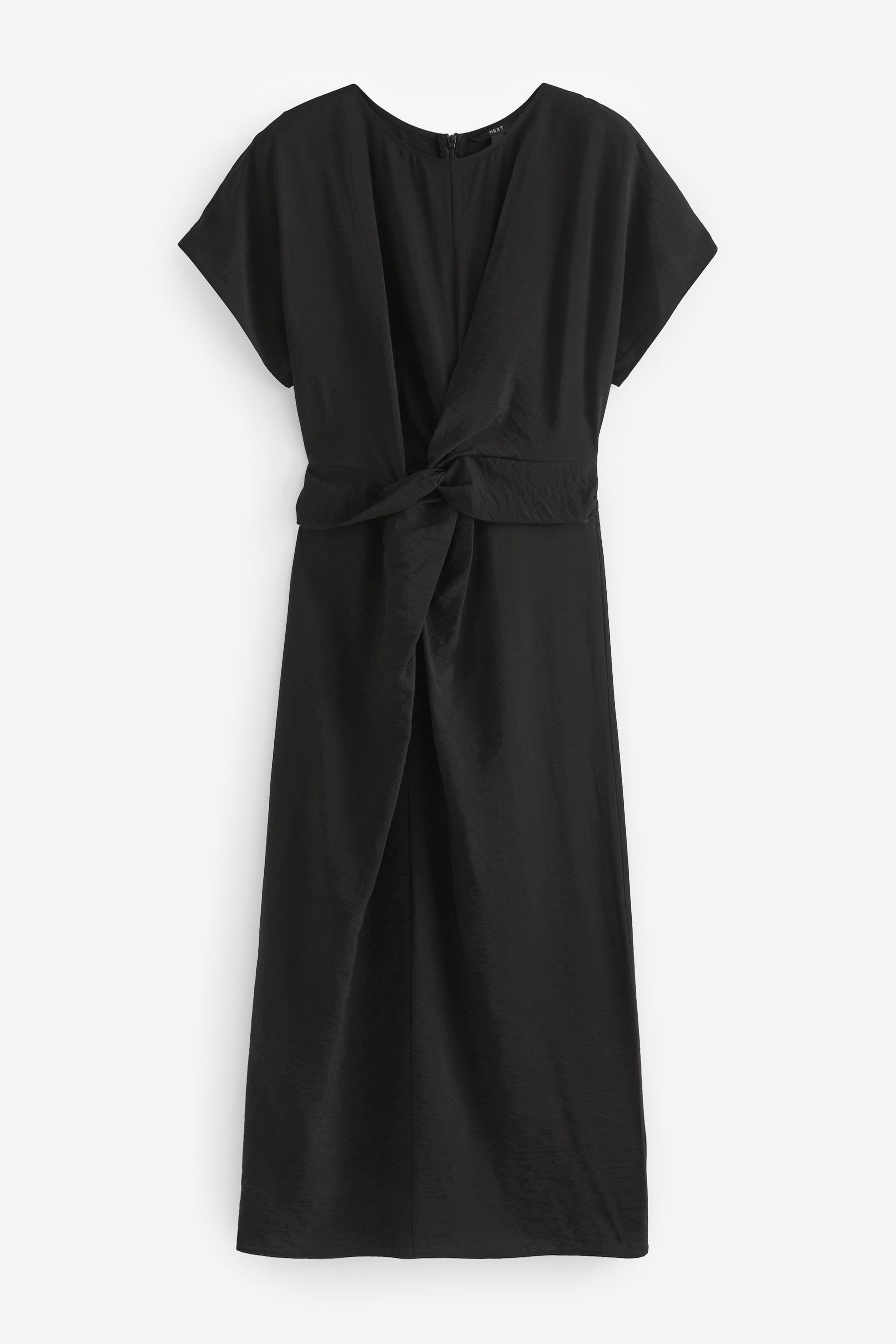 Buy Black Twist Waist Short Sleeve Midi Dress from Next Ireland