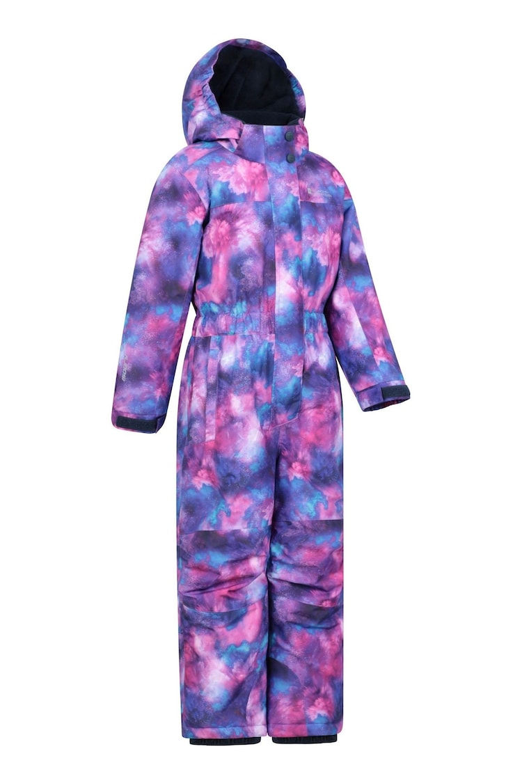 Mountain Warehouse Pink Kids Cloud Printed Waterproof Fleece Lined Snowsuit - Image 1 of 1