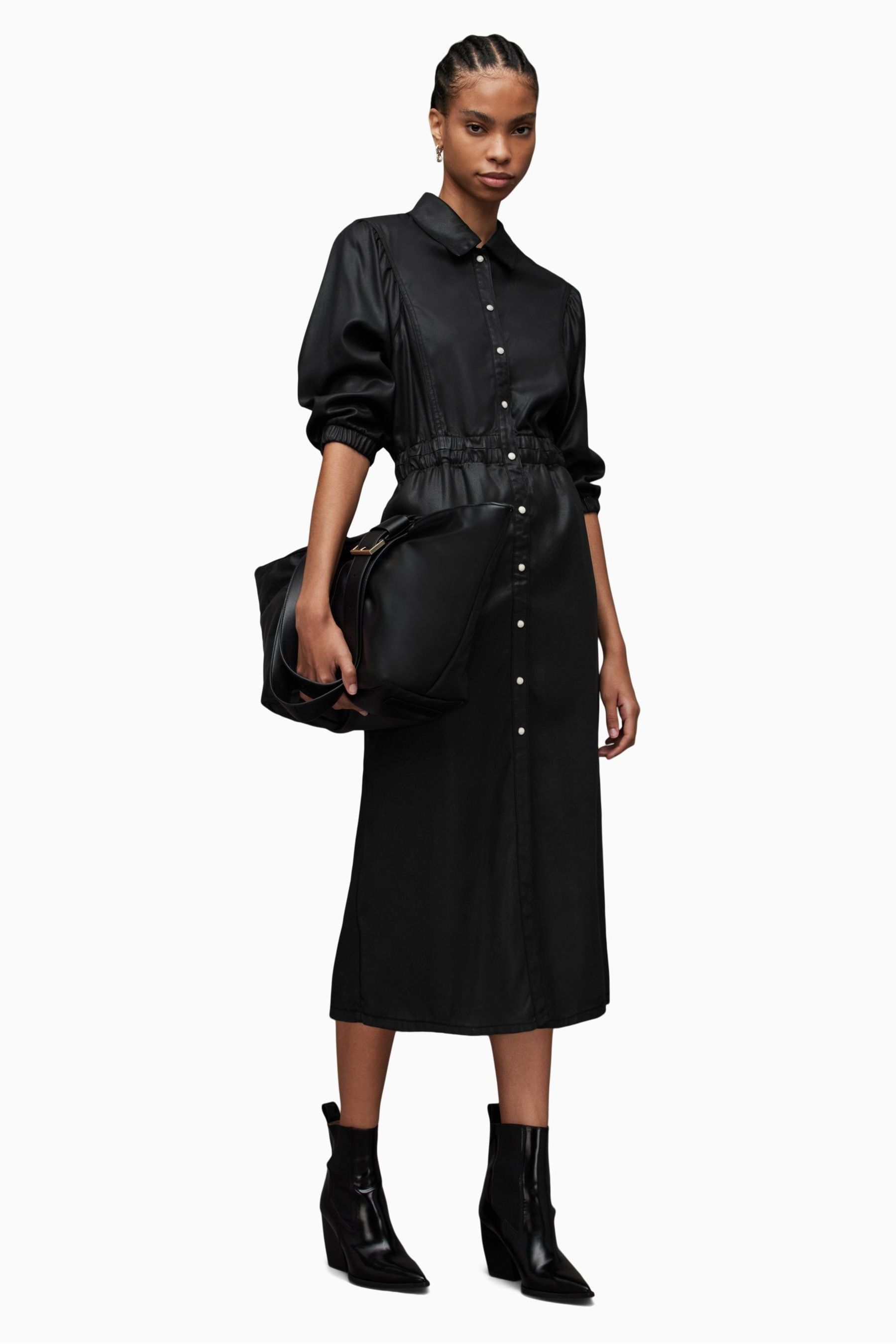 Buy AllSaints Black Coated Denim Dress from the Next UK online shop