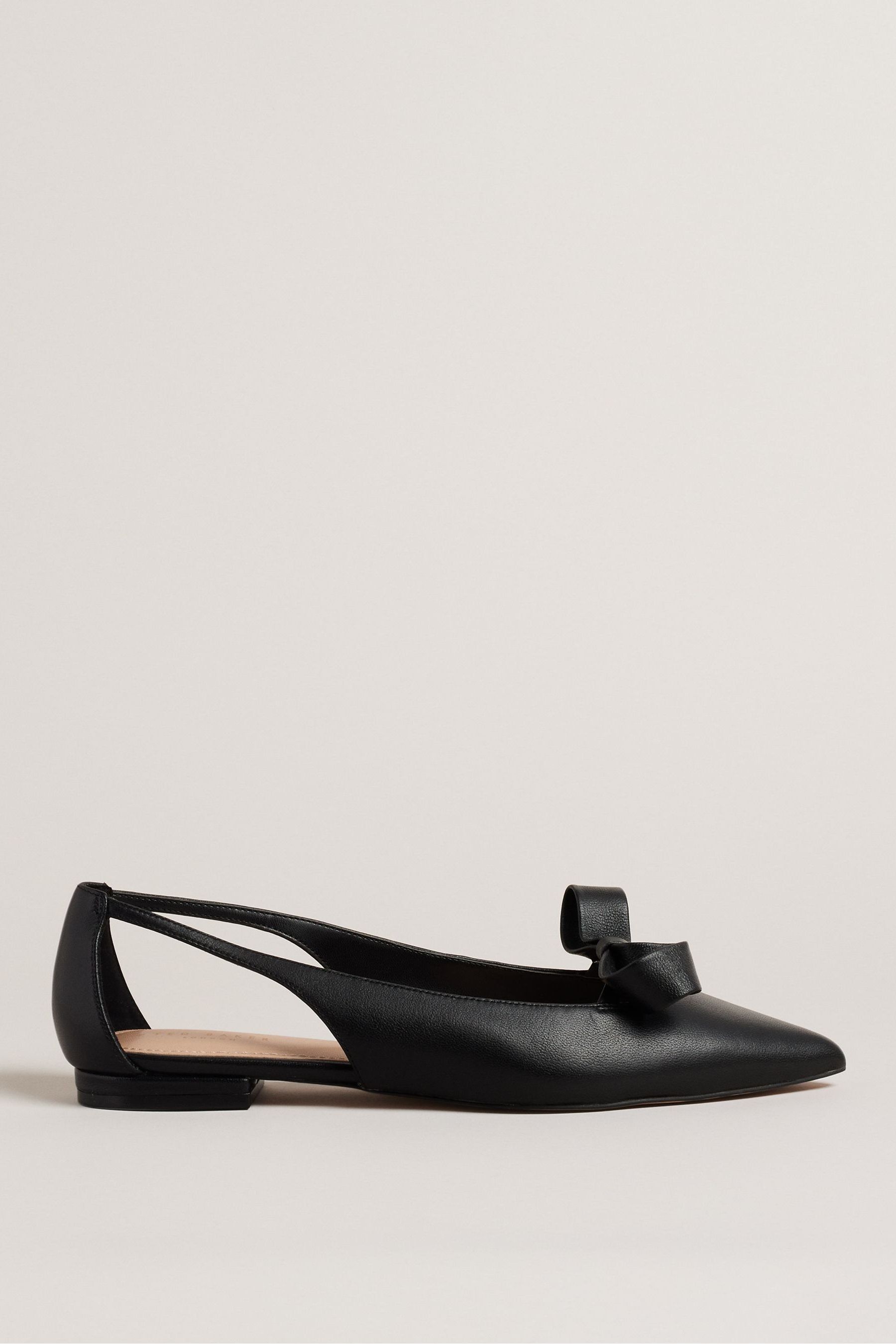 Buy Ted Baker Black Marlini Bow Cut-Out Detail Ballerinas from the Next ...