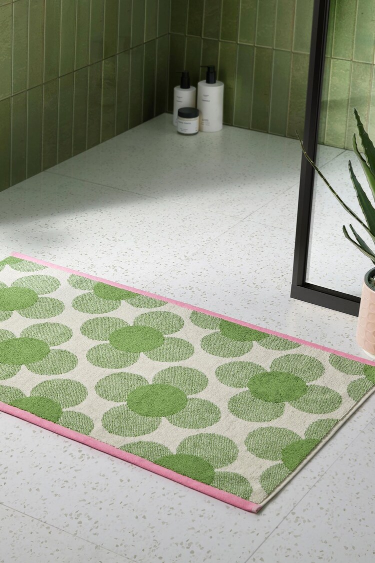 Orla Kiely Clover Retrow Flower 100% Cotton Bath Mat - Image 1 of 1