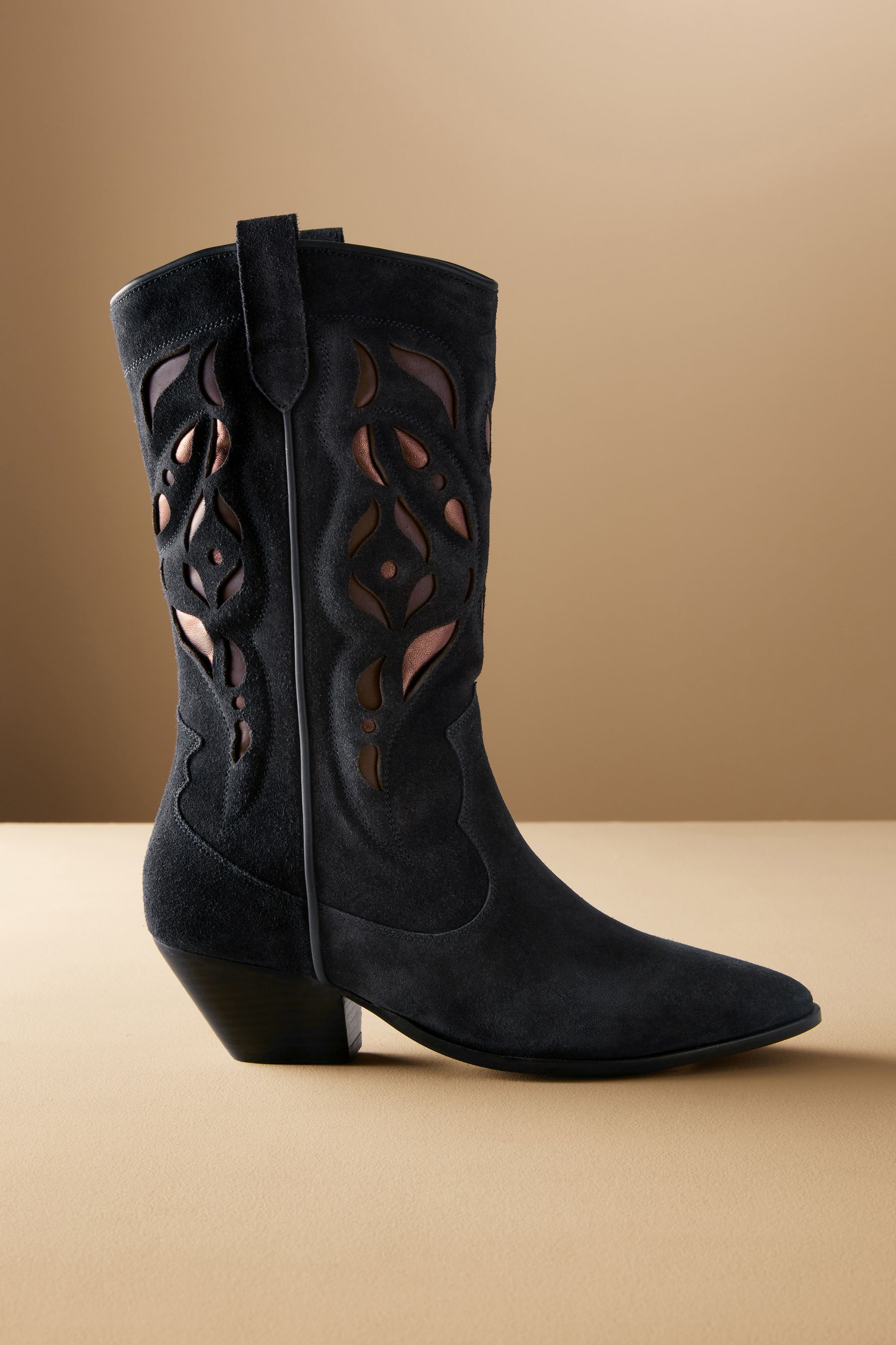 Western cut out boots top