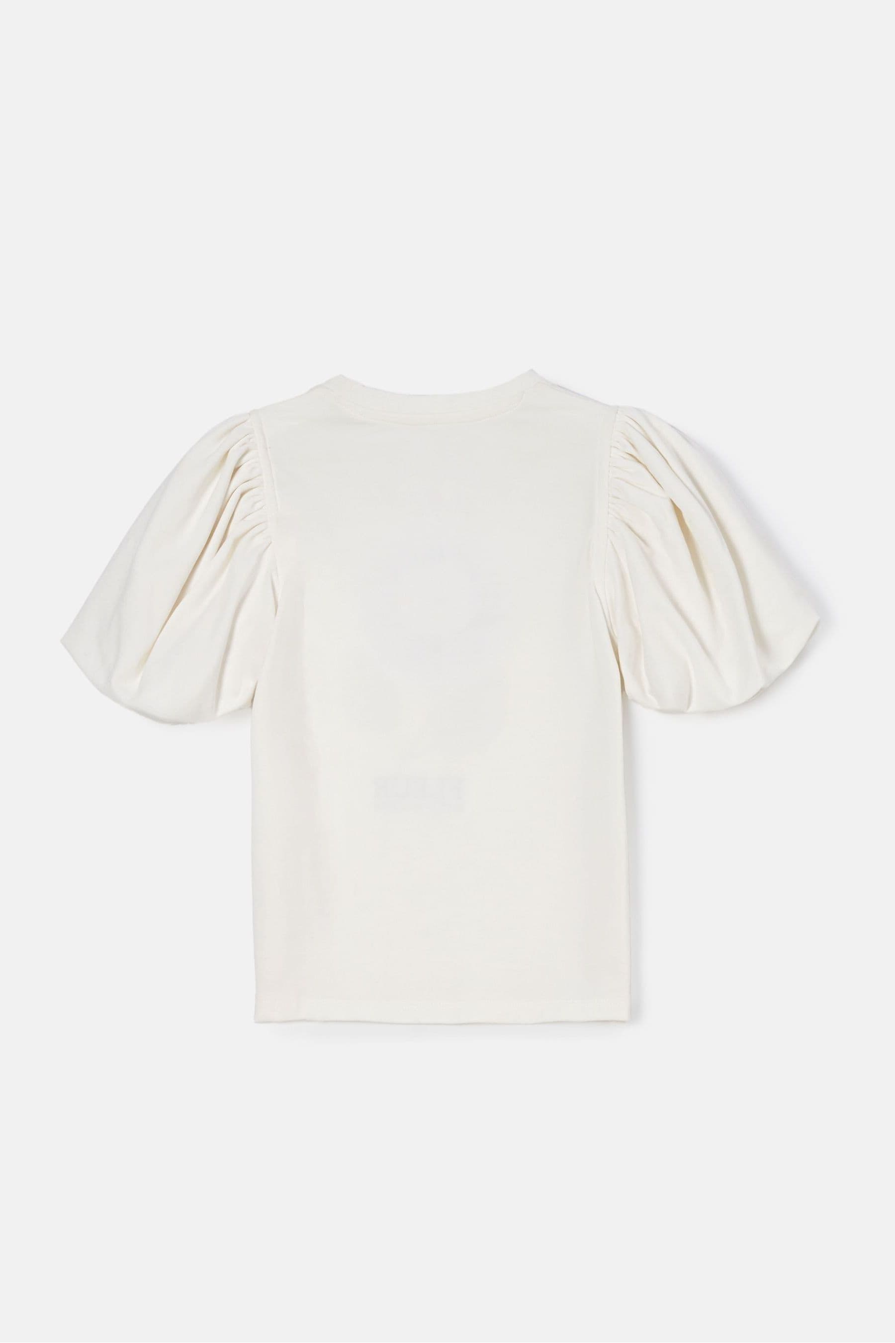 Buy Angel & Rocket Ivory Cream Fleur Puff Sleeve T-Shirt from the Next ...